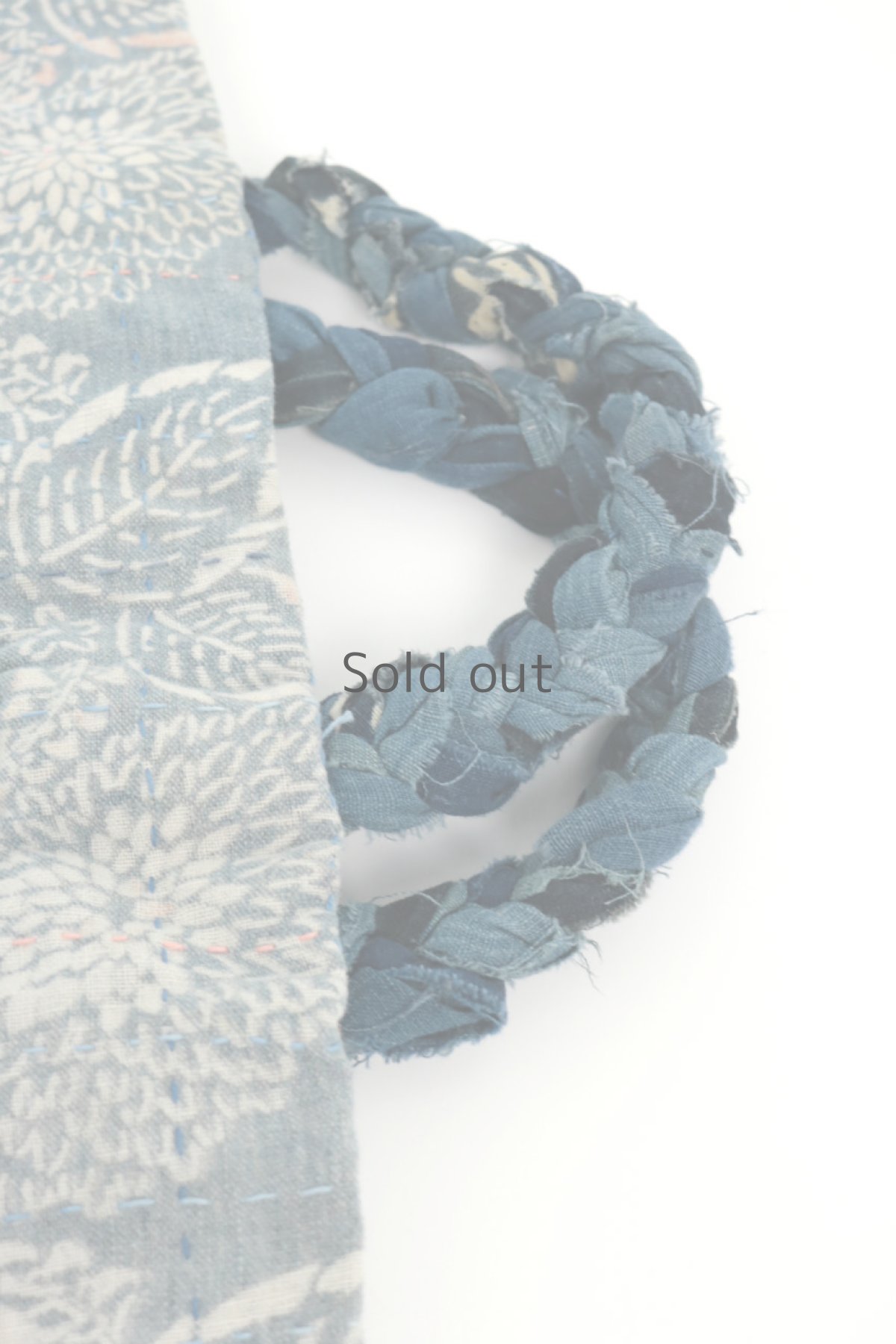 画像7: 【桃雪】古布　どんまいテサゲ（羊羽さんの手染め糸/朱入型染め/リバーシブル） (7)