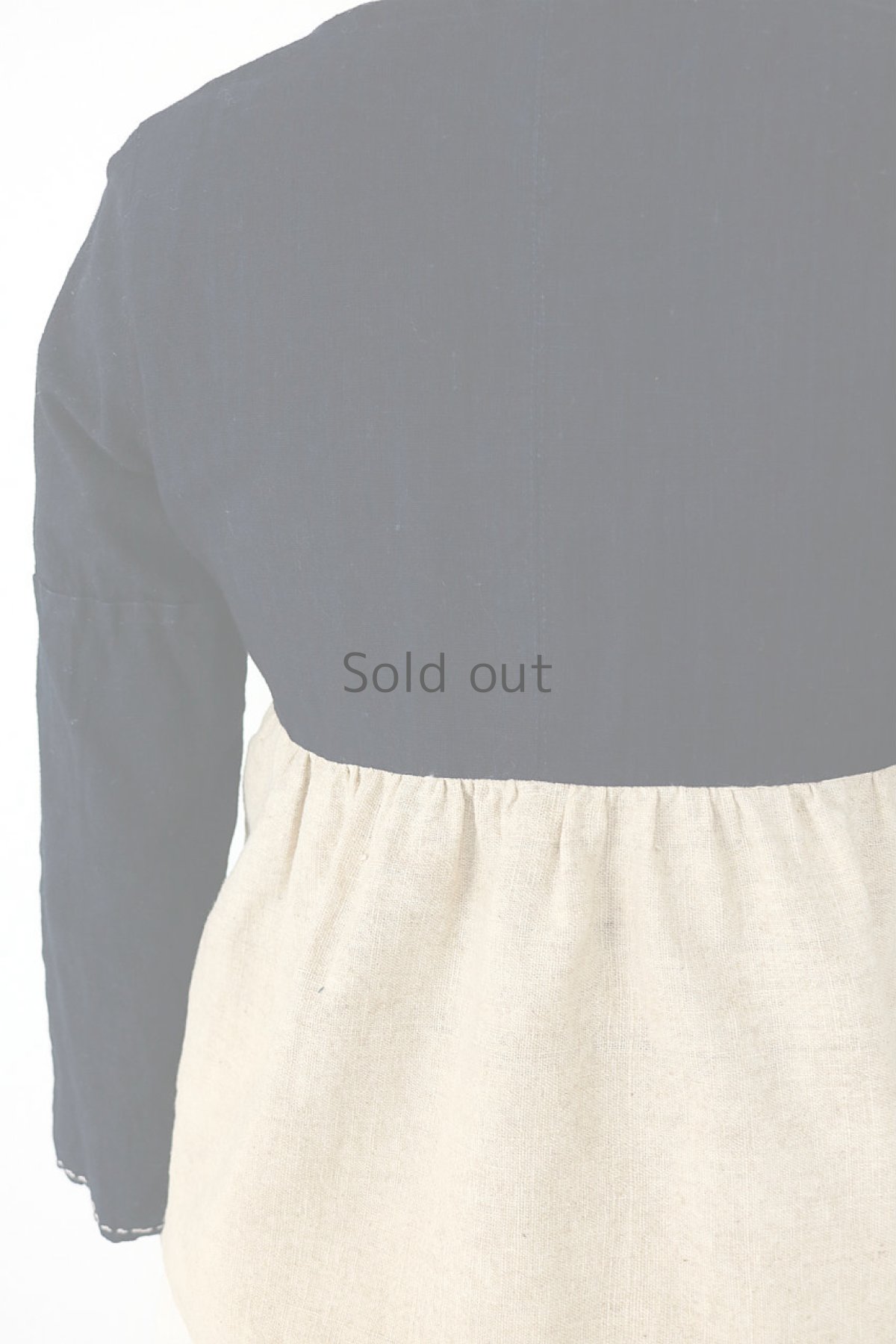 画像10: 【ササキチホ】古布　カシュクールブラウス（濃藍とベージュ） (10)