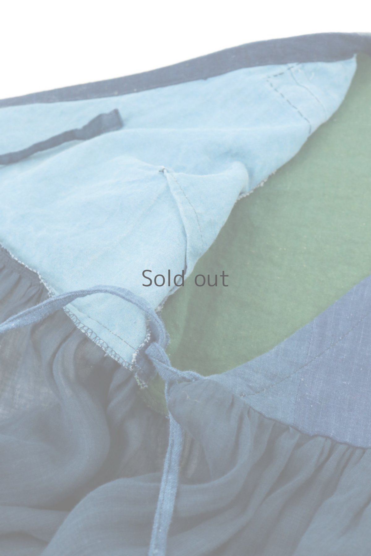 画像14: 【ササキチホ】古布　カシュクールブラウス（藍染古布とアンティークコットン） (14)