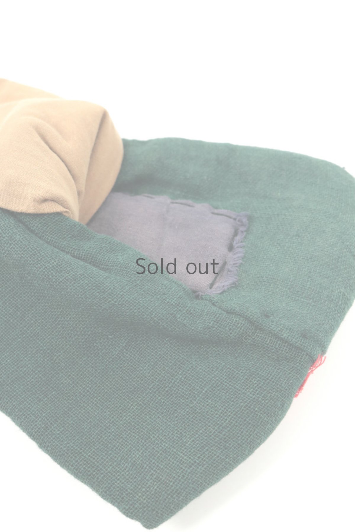 画像3: 【ササキチホ】古布　厚手の中綿ヘアバン（薄茶とウコン緑と紫） (3)