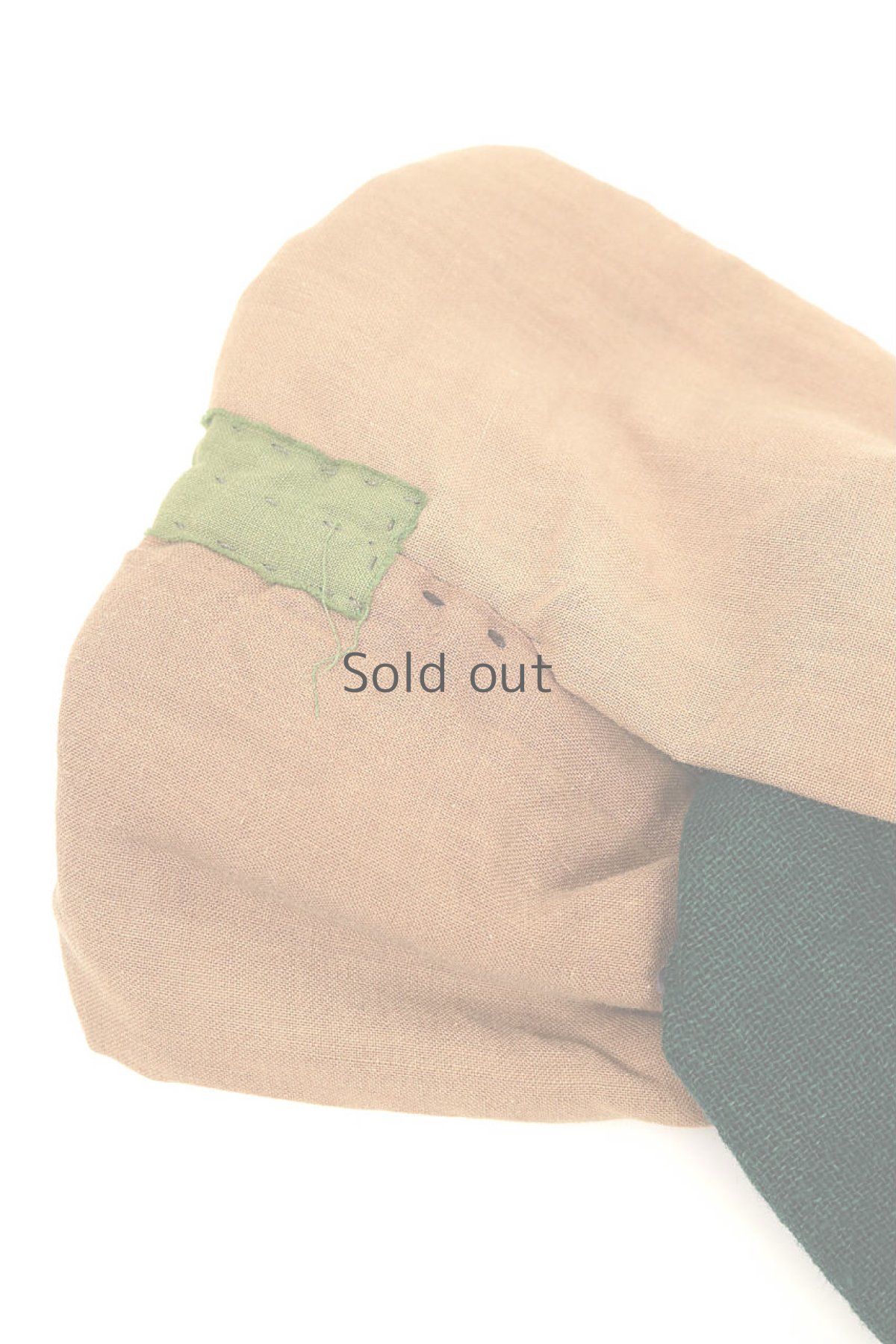 画像2: 【ササキチホ】古布　厚手の中綿ヘアバン（薄茶とウコン緑と紫） (2)