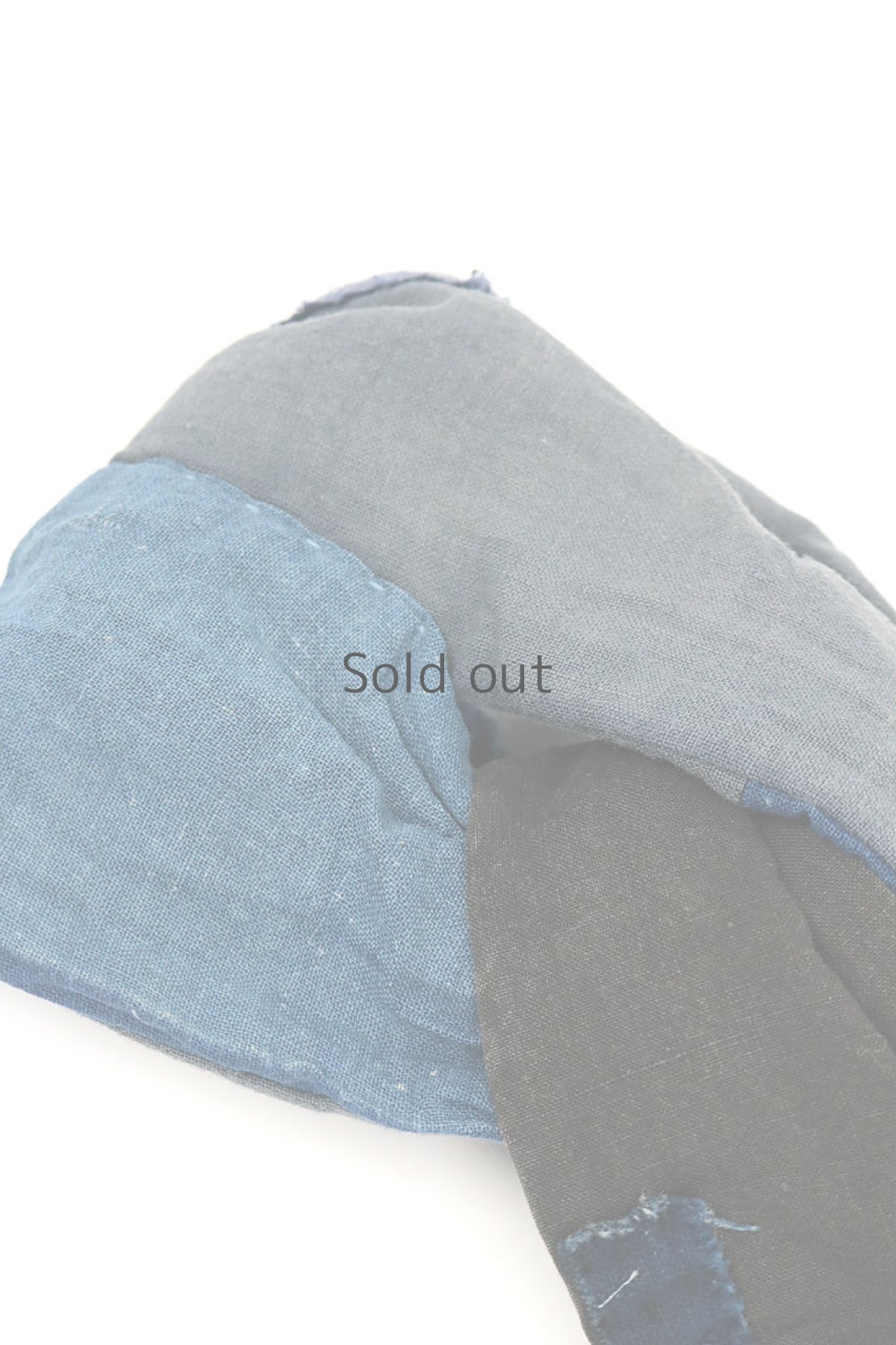 画像2: 【ササキチホ】古布　厚手の中綿ヘアバン（黒とグレーと藍） (2)