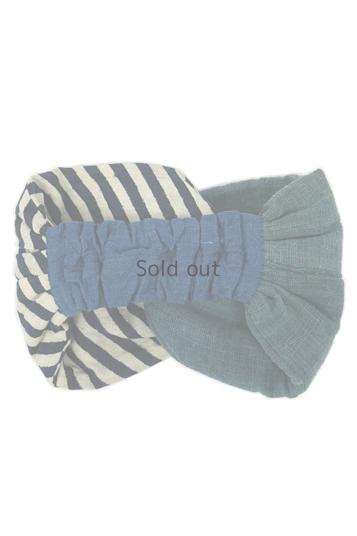 画像4: 【ササキチホ】古布　厚手の中綿ヘアバン（インディゴストライプと手織り藍） (4)