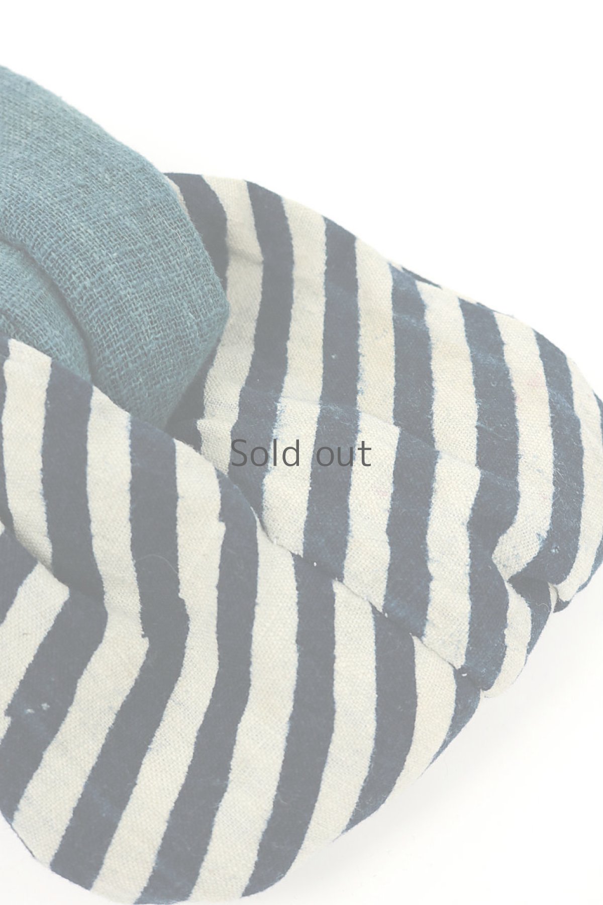 画像3: 【ササキチホ】古布　厚手の中綿ヘアバン（インディゴストライプと手織り藍） (3)