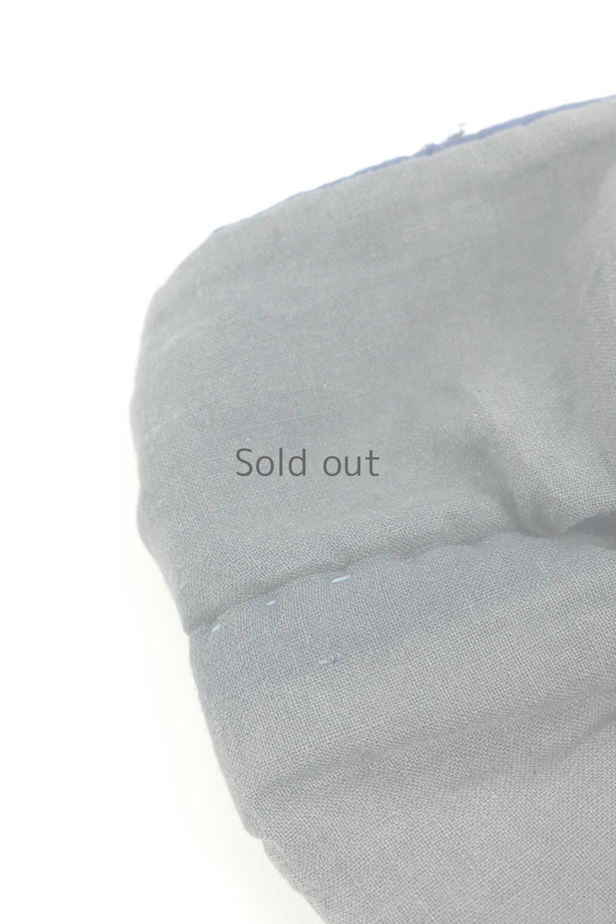 画像3: 【ササキチホ】古布　厚手の中綿ヘアバン（グレーと藍とウコン緑） (3)