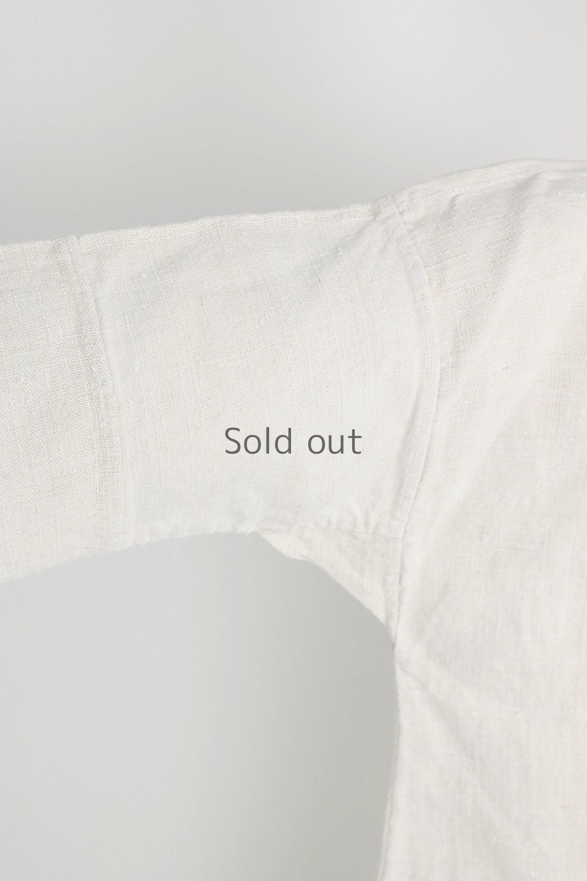 画像8: 【フランス】アンティークリネン 長袖UネックAラインワンピース（生成色） (8)