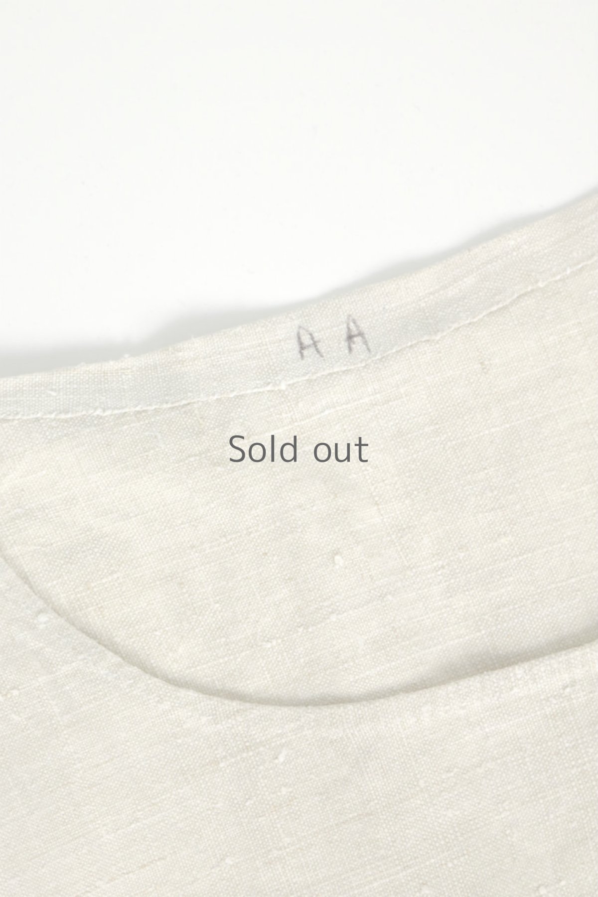 画像10: 【フランス】アンティークリネン 長袖UネックAラインワンピース（生成色） (10)