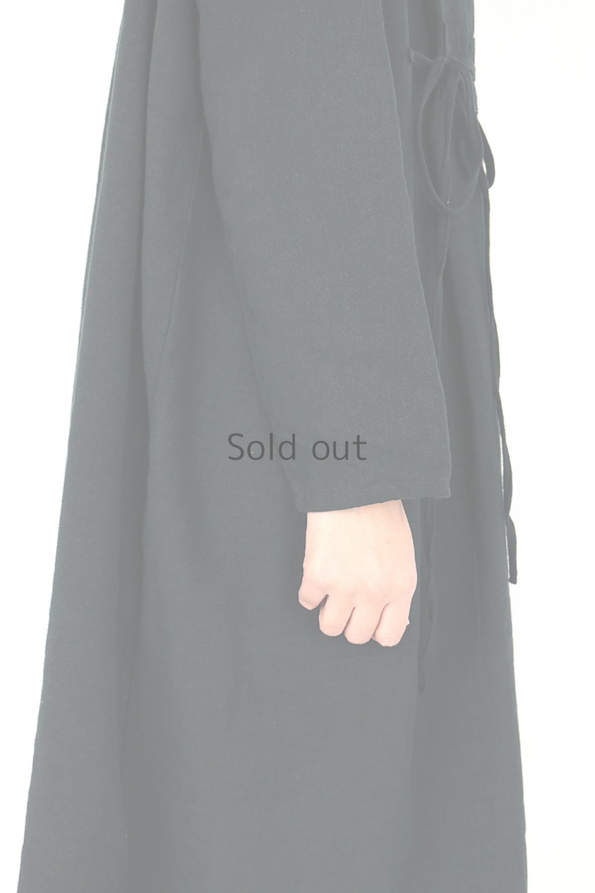 画像6: 【ササキチホ】アンティークリネン×染め　フォークロア2WAYドレス（黒色） (6)