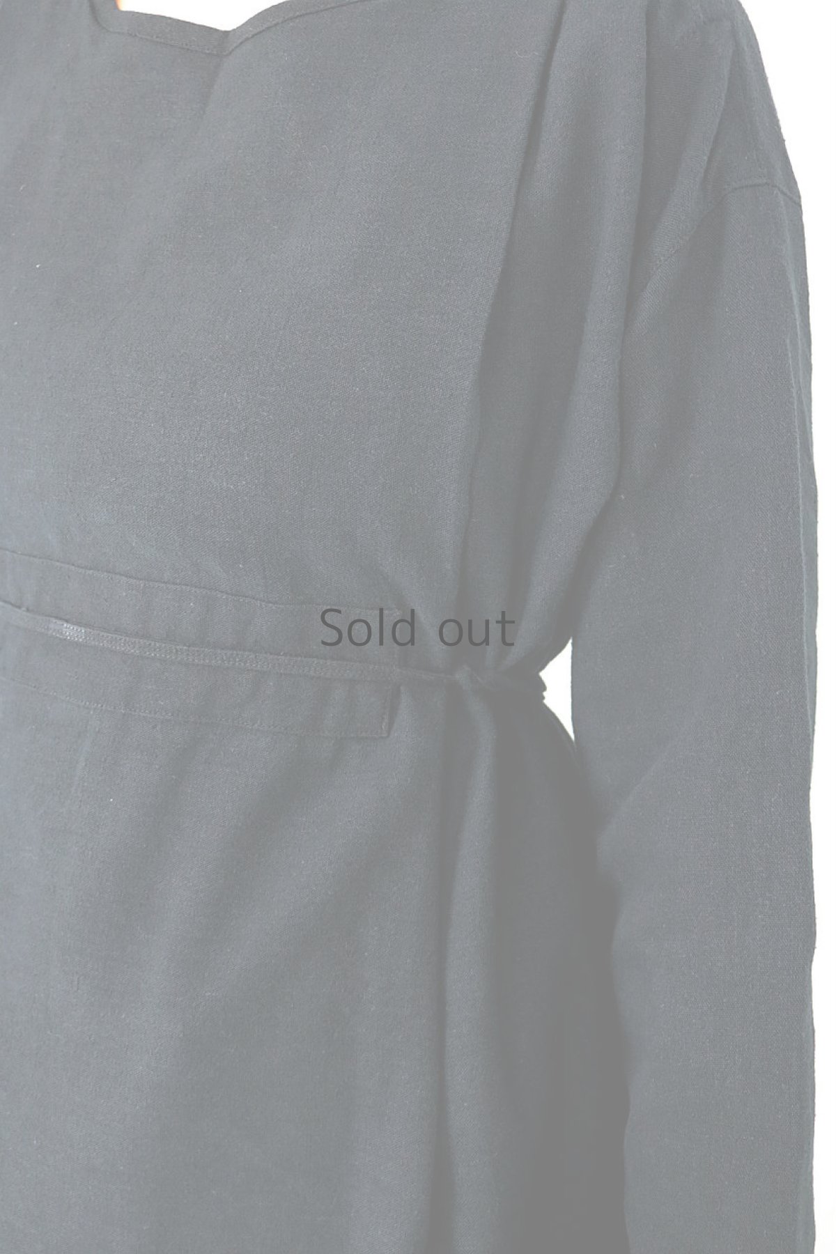 画像11: 【ササキチホ】アンティークリネン×染め　フォークロア2WAYドレス（黒色） (11)