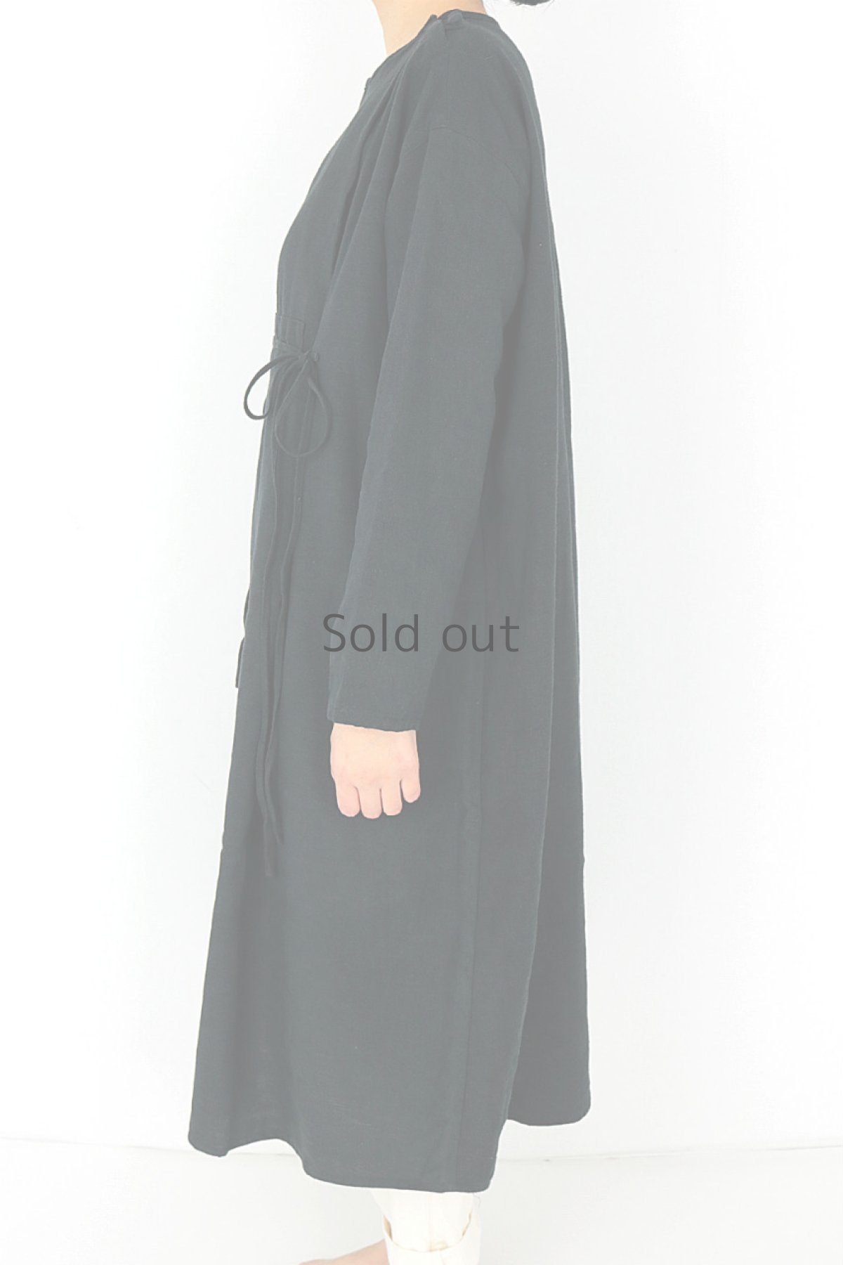 画像3: 【ササキチホ】アンティークリネン×染め　フォークロア2WAYドレス（黒色） (3)