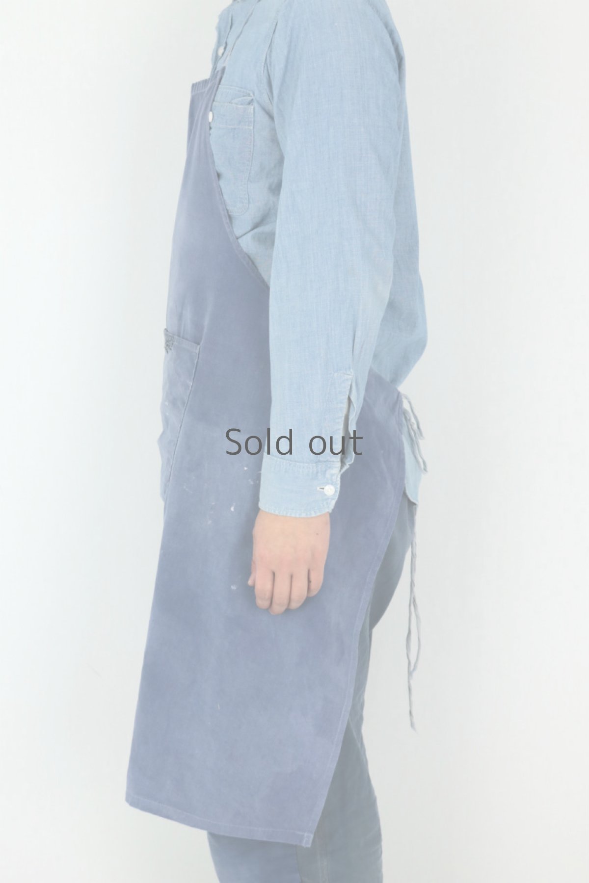 画像8: 【フランス】ビンテージ　リペアしたワークエプロン (8)