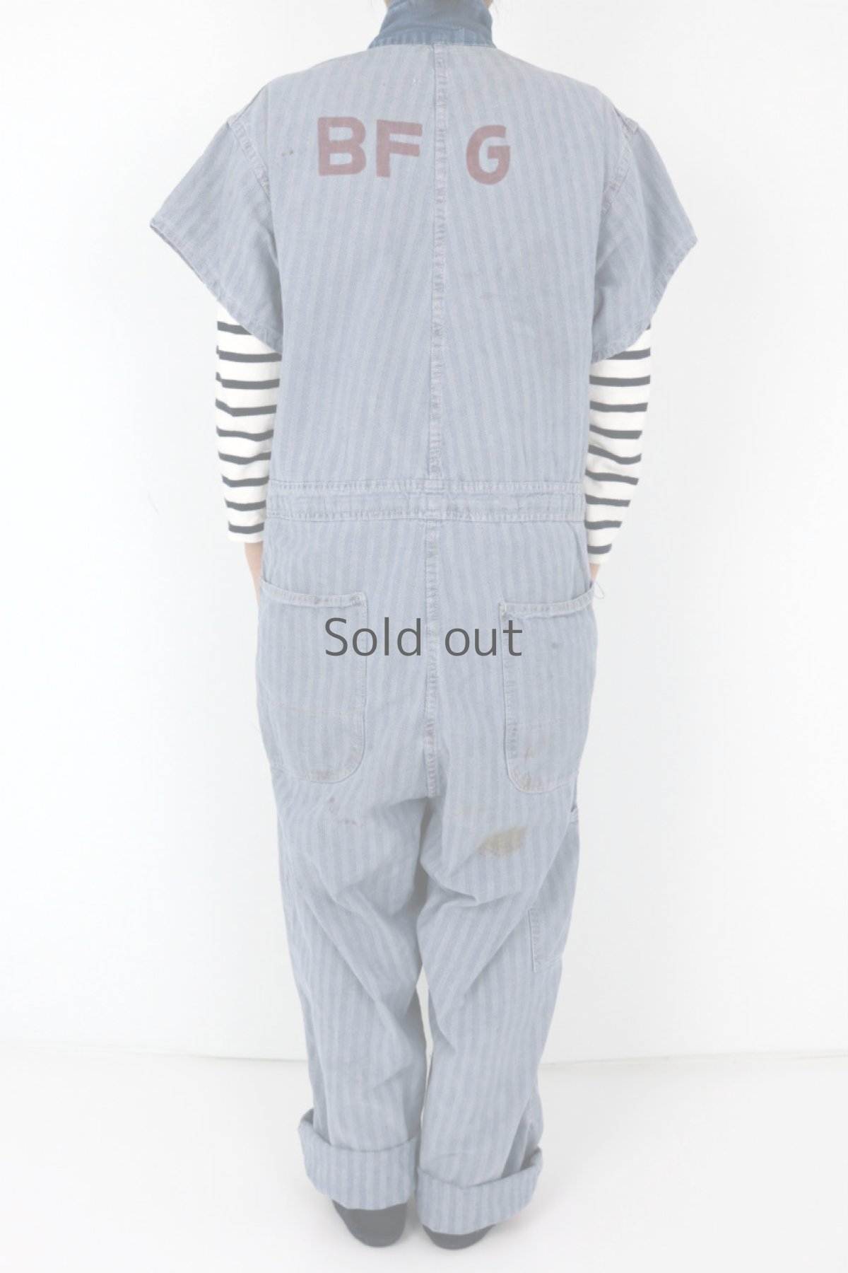 画像5: 【アメリカ】1960年代 ヘリンボーンコットンのツナギ (5)