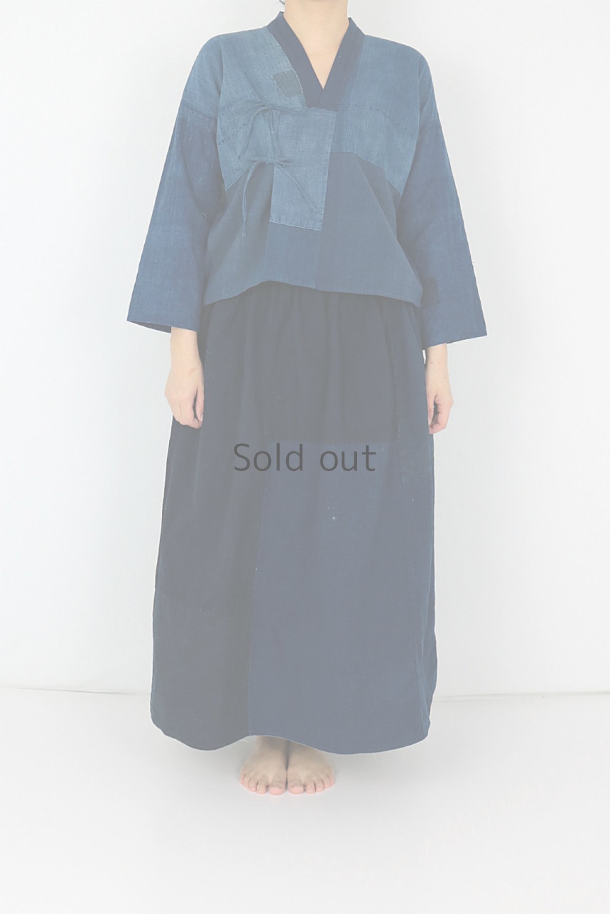 画像11: 【ササキチホ】藍染古布　ベトナムの少数民族風シャツ (11)