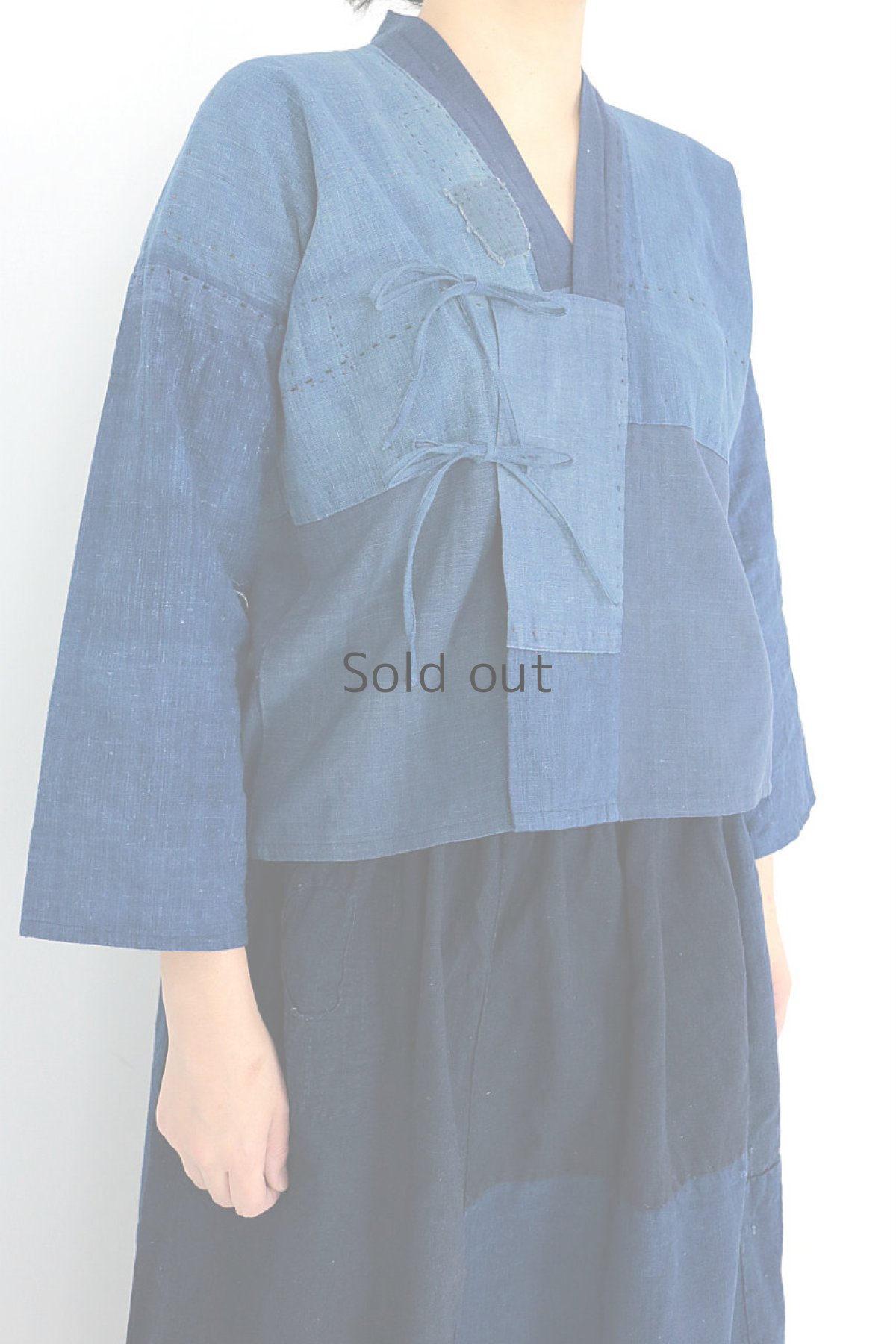 画像3: 【ササキチホ】藍染古布　ベトナムの少数民族風シャツ (3)