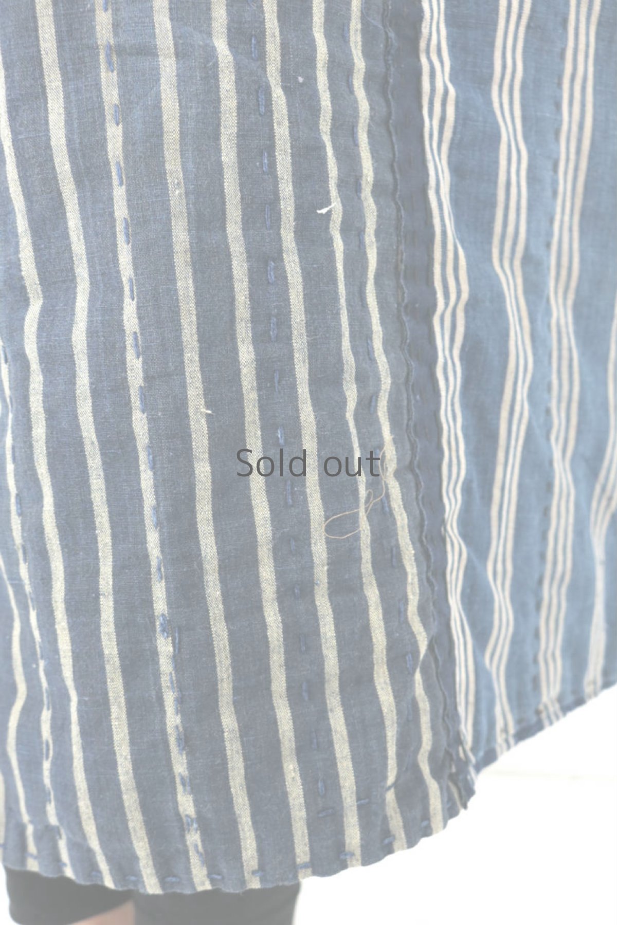 画像11: 【ササキチホ】農婦シリーズ　藍染ストライプのパッチワークスカート (11)