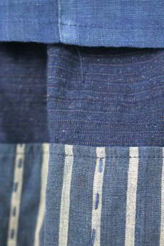 画像10: 【ササキチホ】農婦シリーズ　藍染ストライプのパッチワークスカート (10)