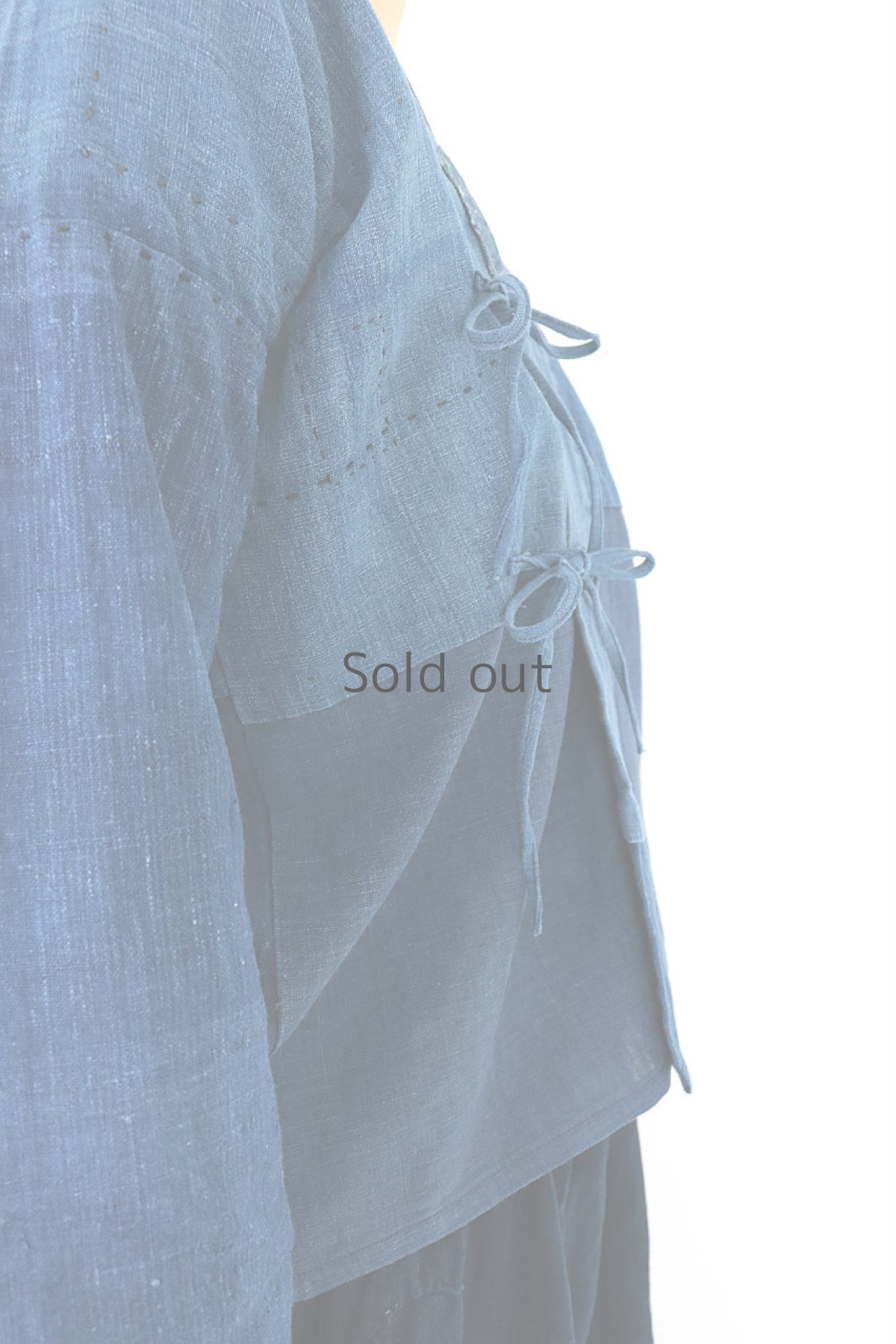 画像8: 【ササキチホ】藍染古布　ベトナムの少数民族風シャツ (8)