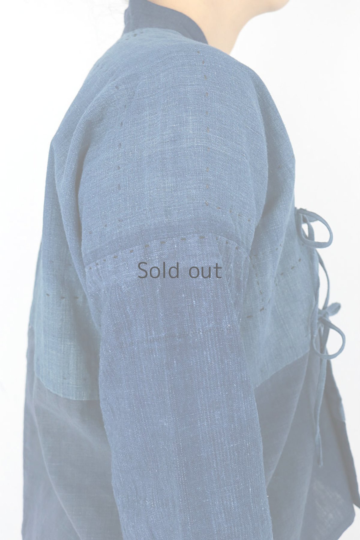 画像7: 【ササキチホ】藍染古布　ベトナムの少数民族風シャツ (7)