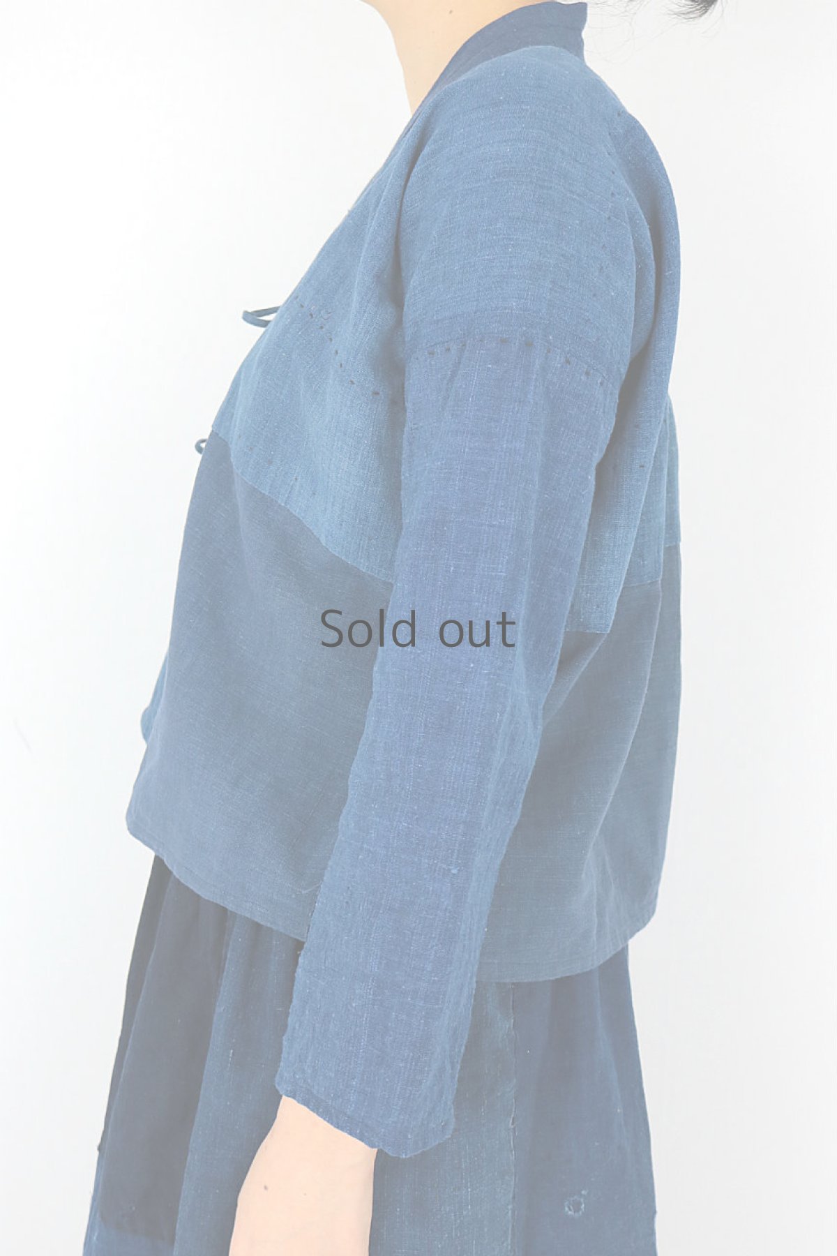 画像4: 【ササキチホ】藍染古布　ベトナムの少数民族風シャツ (4)