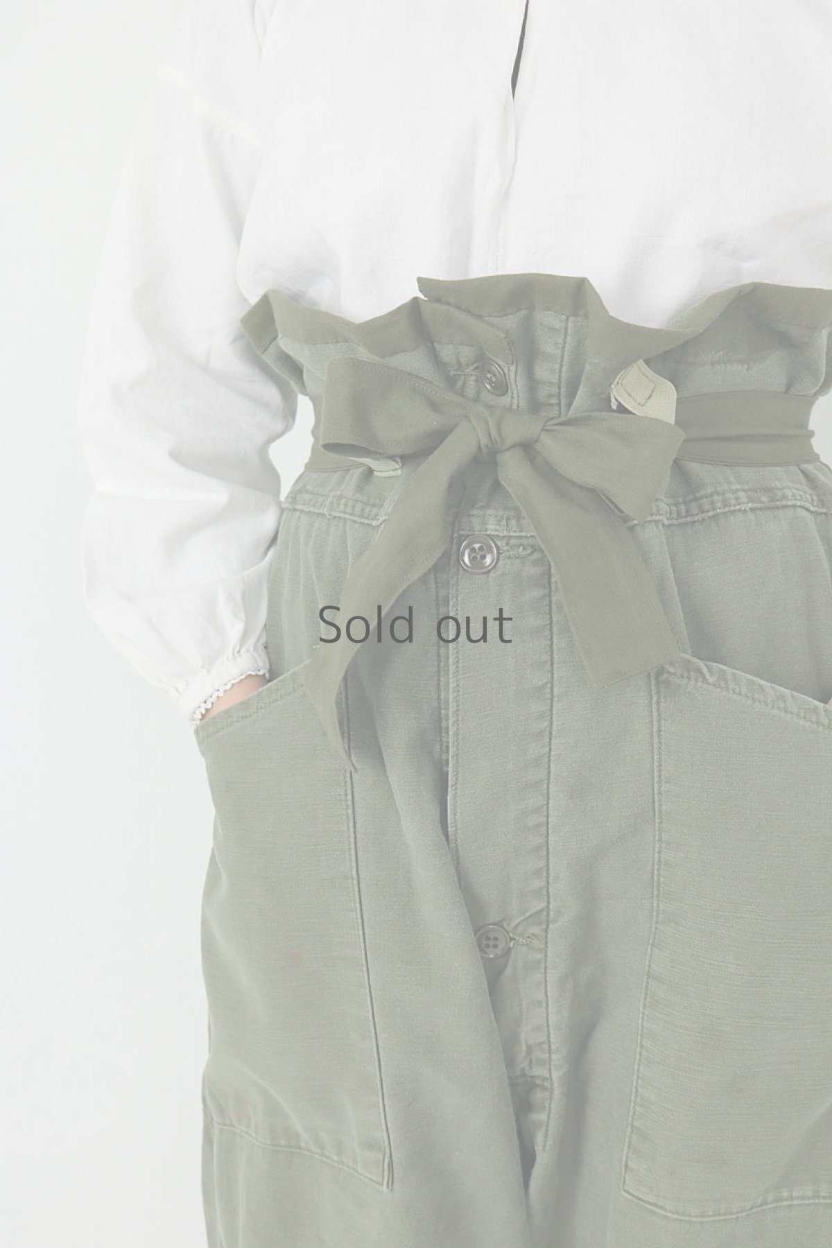 画像2: 【MITSUGU SASAKI】ビンテージ×リメイク　超ハイウエスト　ミリタリーパンツ (2)