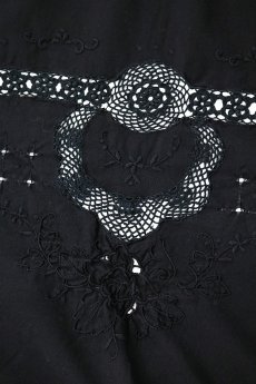 画像5: 【フランス】アンティークレース×染　カットワーク刺繍　大きなテーブルクロス (5)
