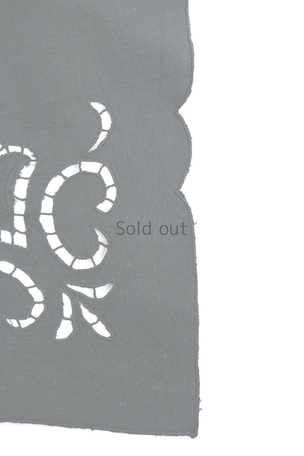 画像5: 【フランス】アンティークレース×染　カットワーク刺繍　敷物（百合） (5)