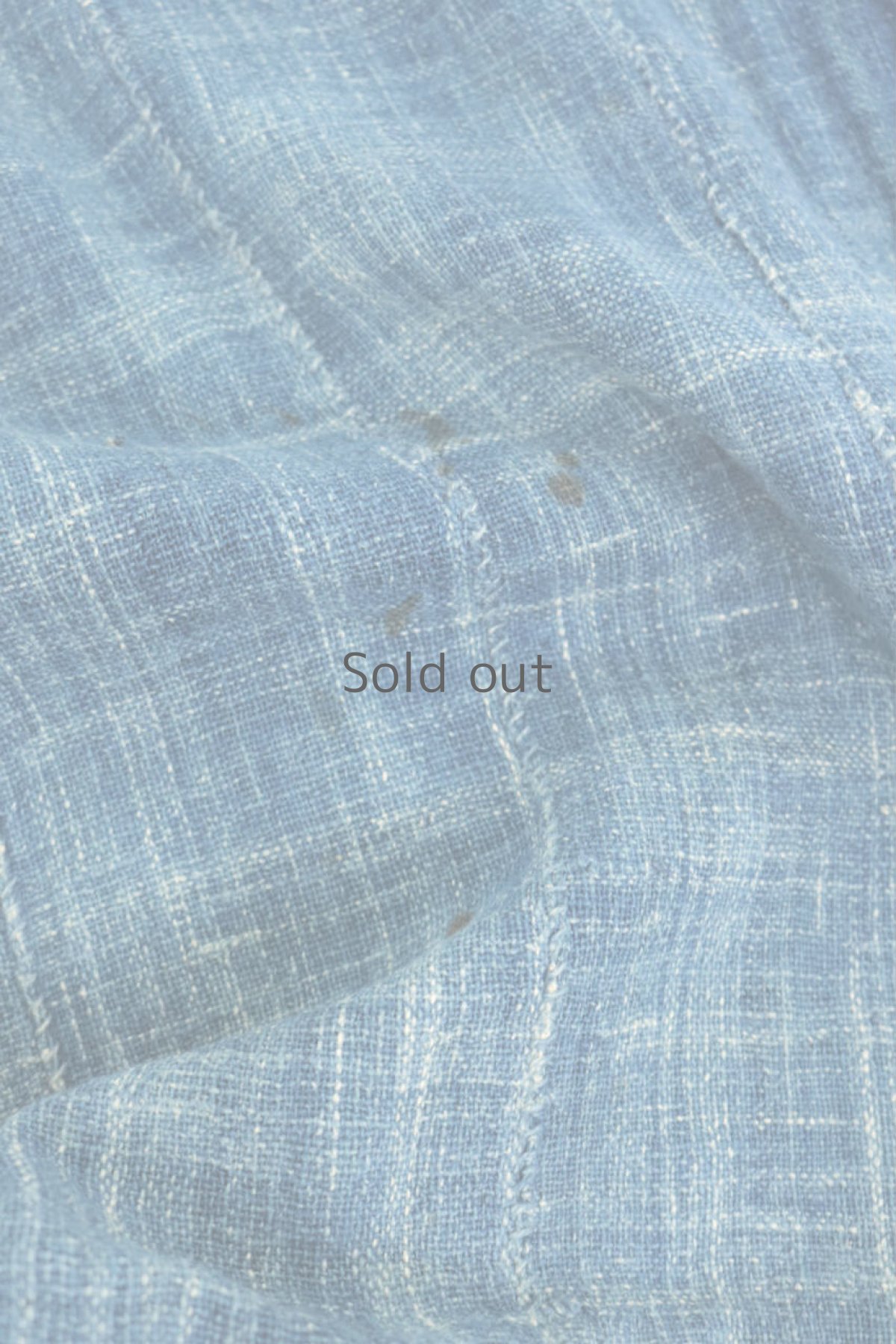 画像4: 【西アフリカ】手織り藍染め綿　ショール（中間藍色） (4)