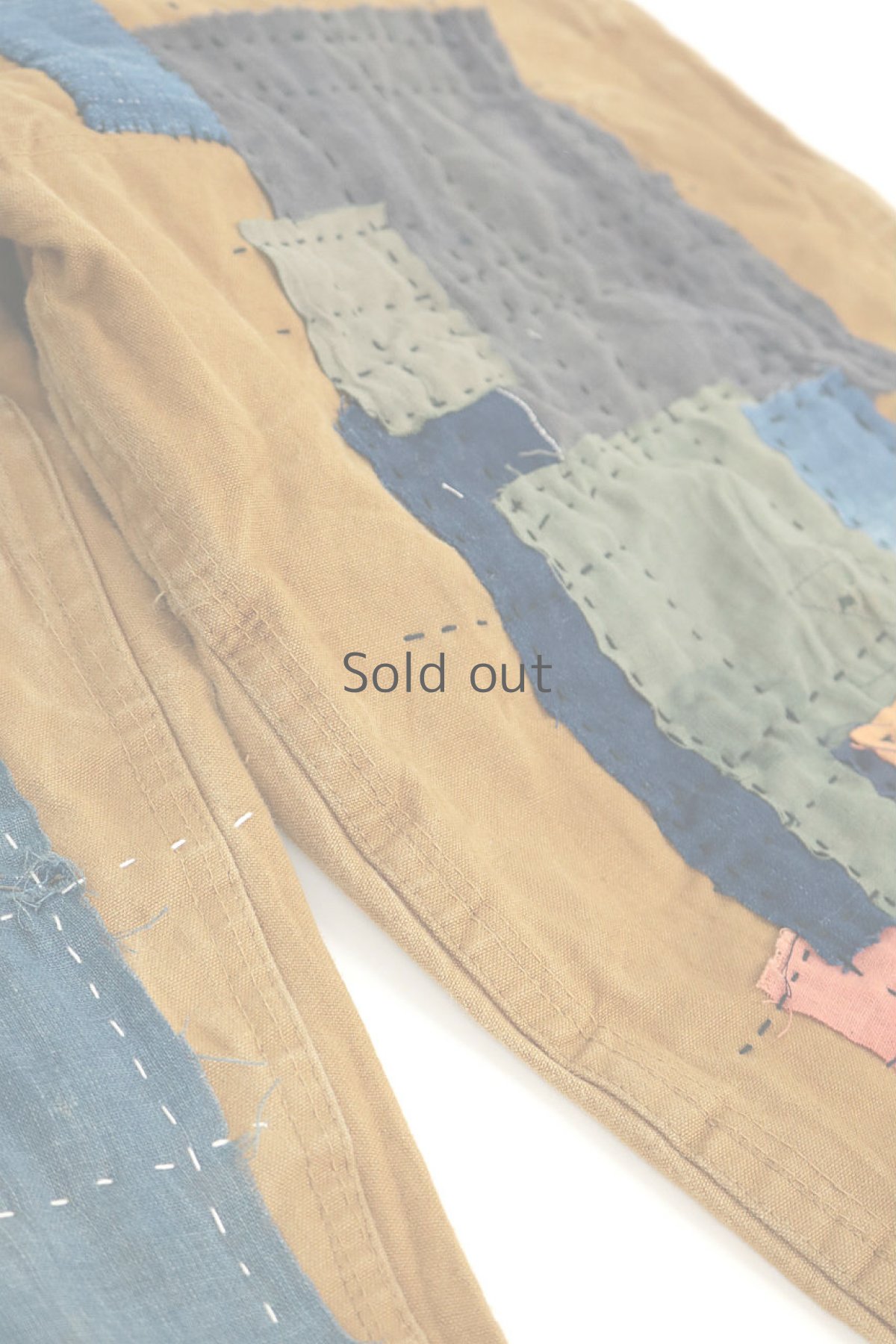 画像9: 【MITSUGU SASAKI】ビンテージリメイク＋古布　パッチワークダックパンツ（ボロ） (9)