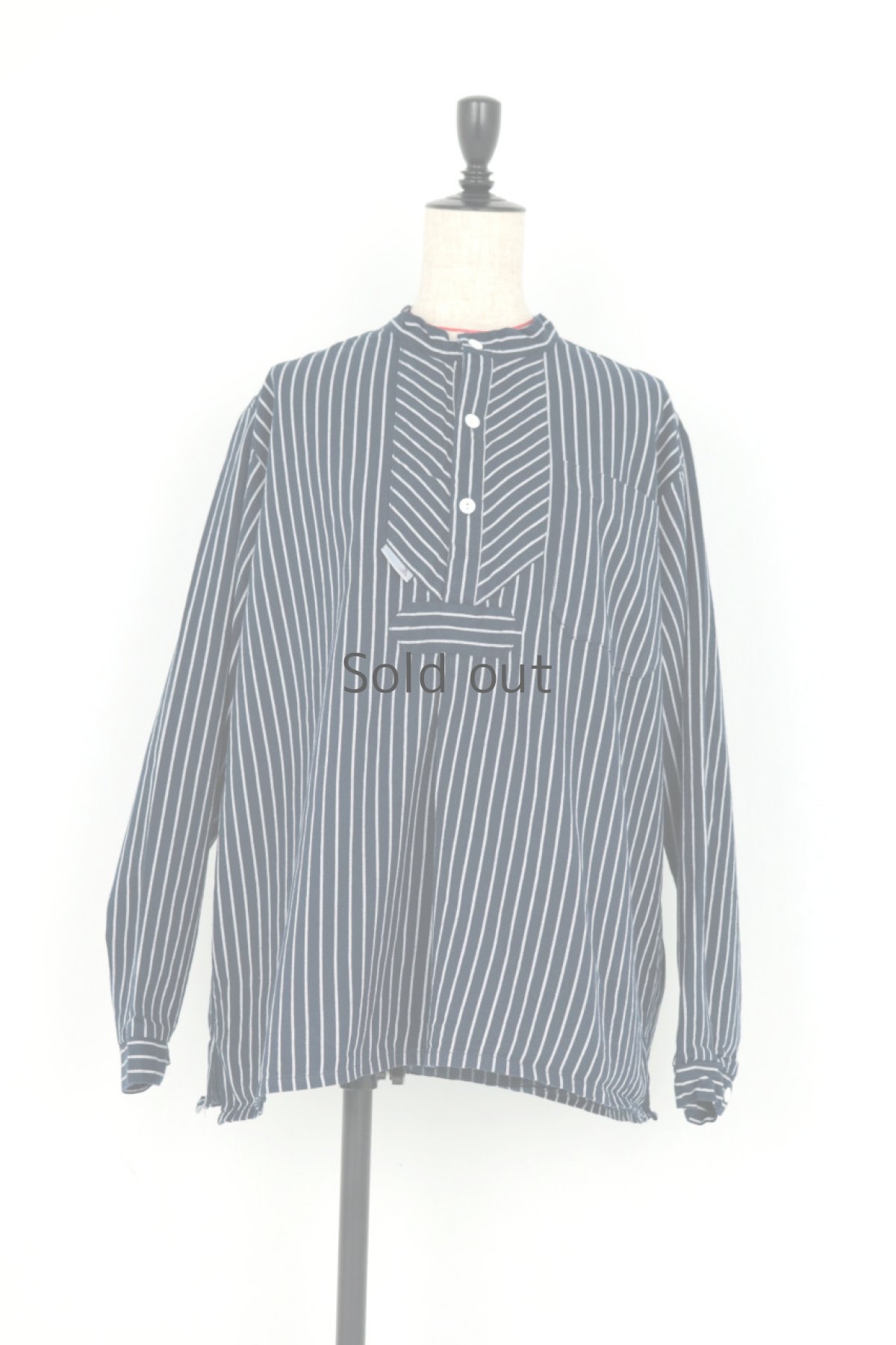 画像2: 【ドイツ】フィッシャーマン　プルオーバー シャツ（ネイビー・ホワイト） (2)