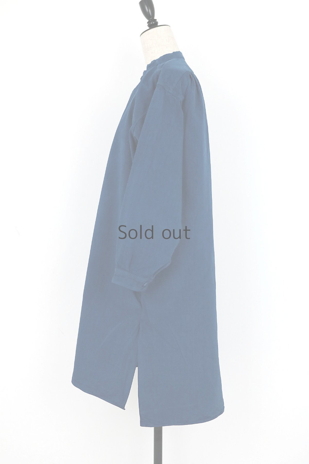 画像3: 【ドイツ】アンティークコットン×染め　プルオーバー　スモックシャツ（青） (3)