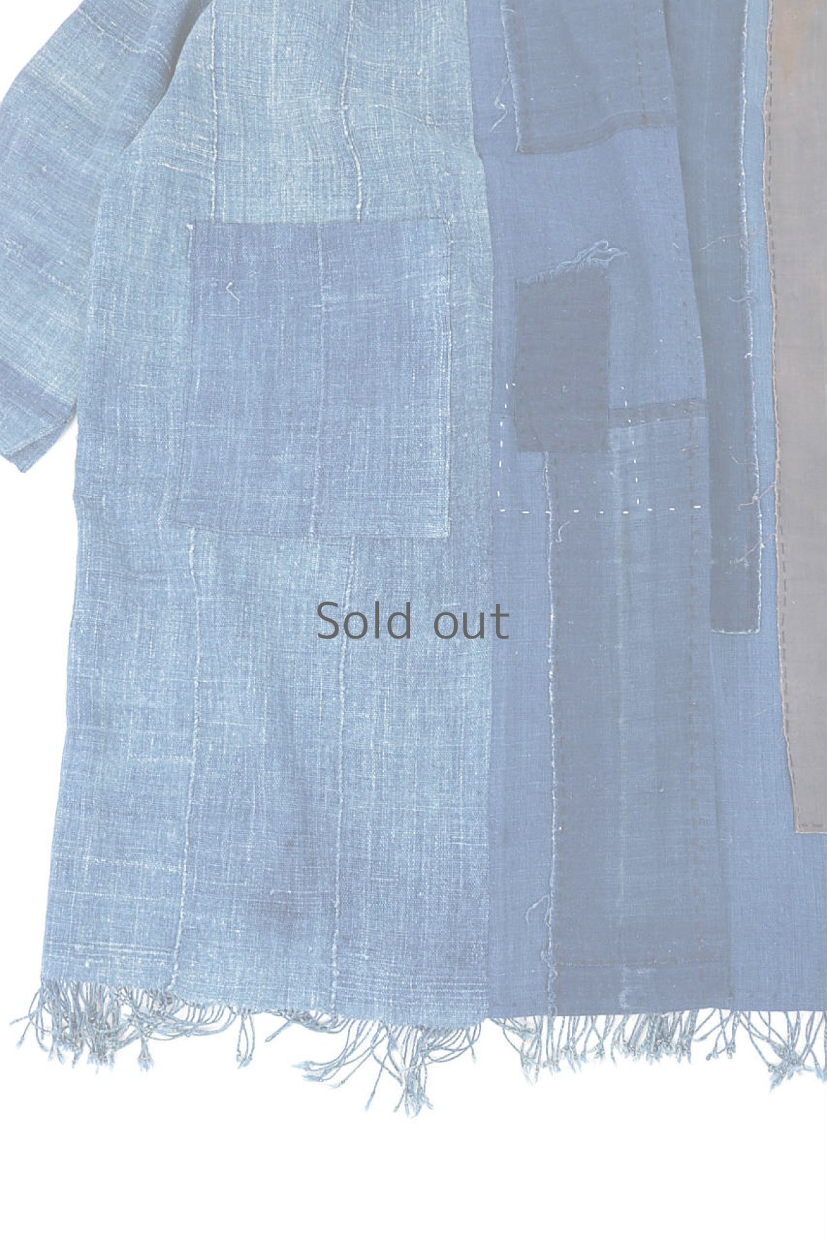 画像6: 【ササキチホ】手織り藍×古布　羽織り（アフリカンインディゴ/ロング丈） (6)