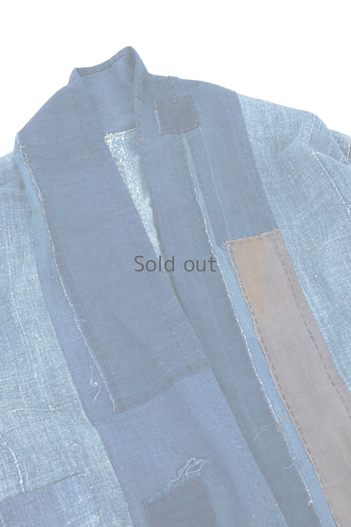 画像5: 【ササキチホ】手織り藍×古布　羽織り（アフリカンインディゴ/ロング丈） (5)