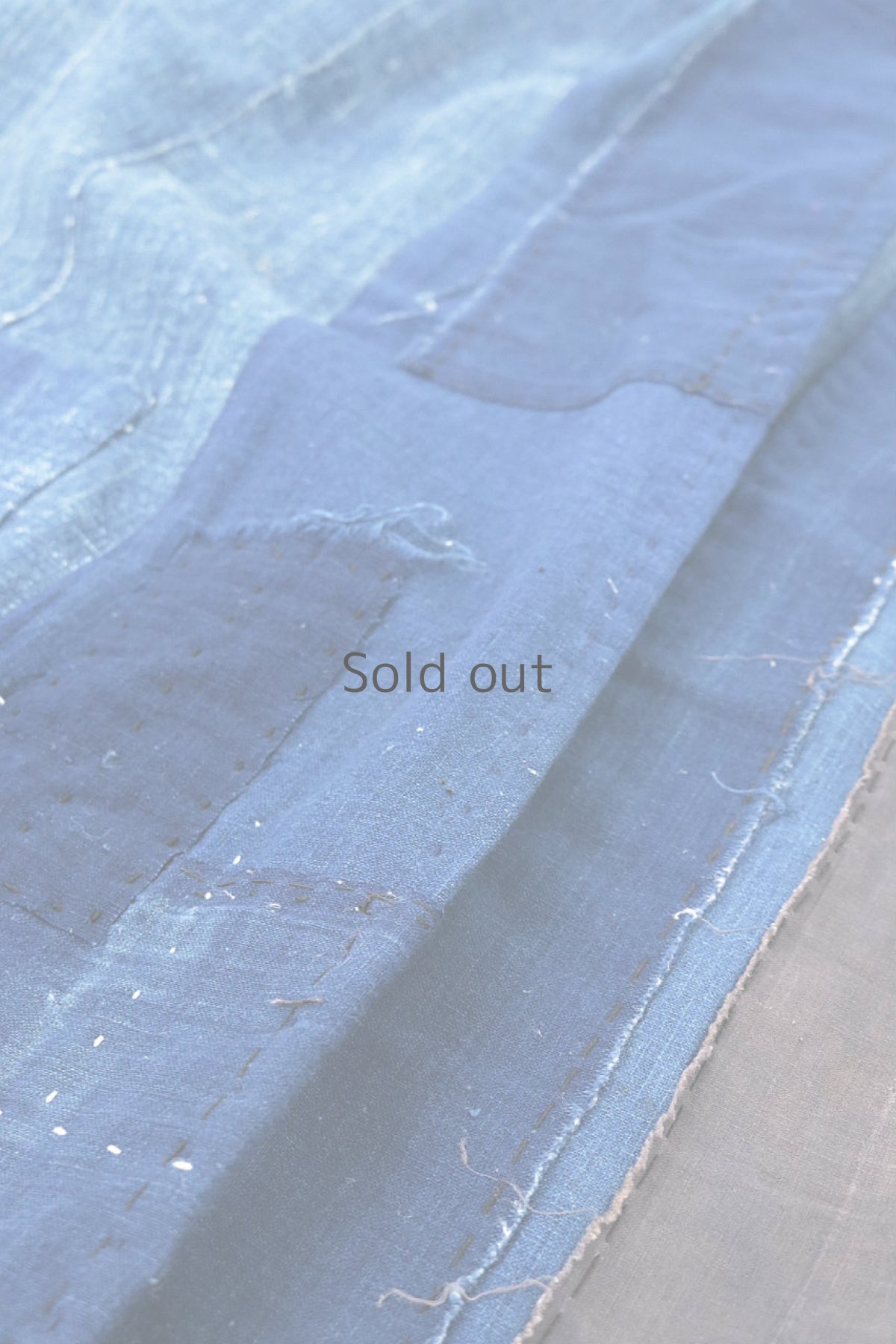 画像8: 【ササキチホ】手織り藍×古布　羽織り（アフリカンインディゴ/ロング丈） (8)