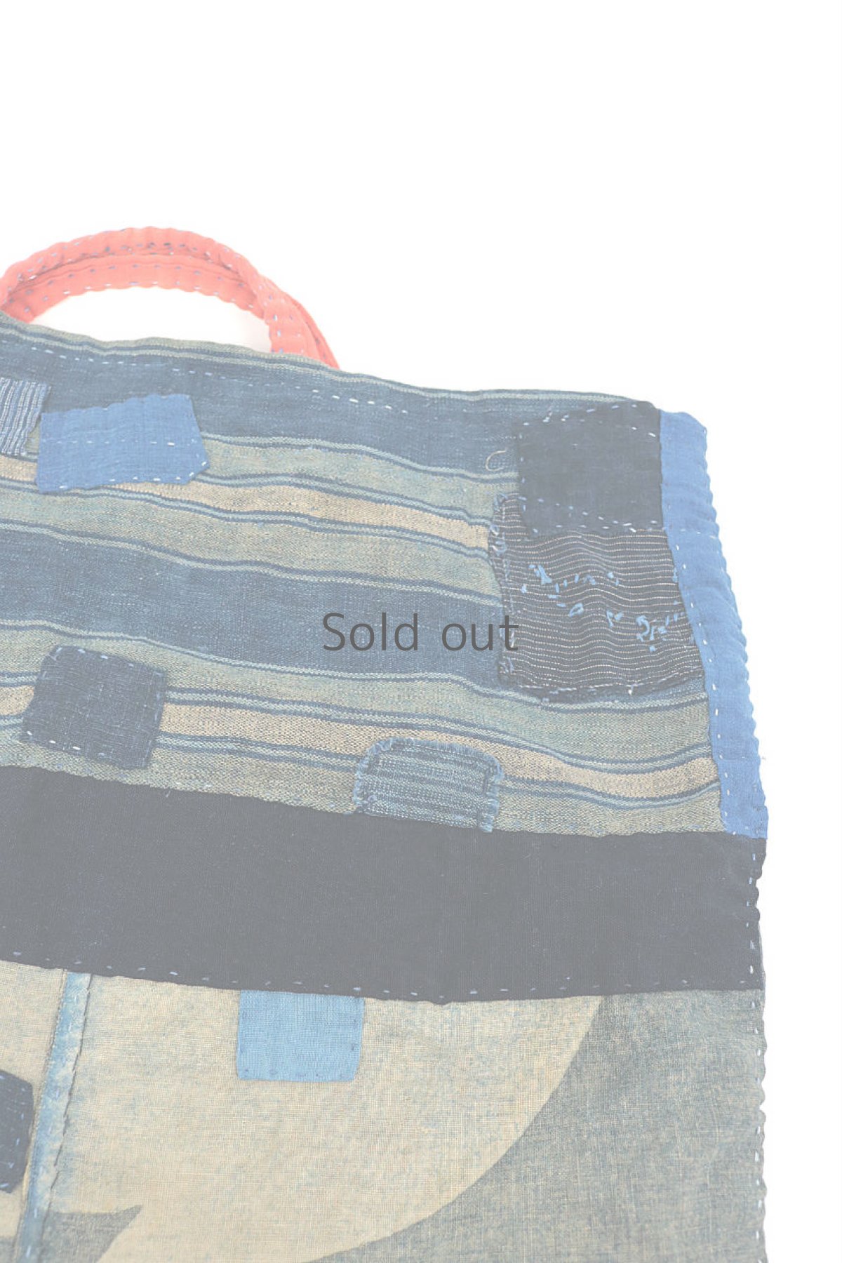 画像6: 【桃雪】藍染古布　ほっそい取っ手の大っきいバック（リバーシブル）　 (6)