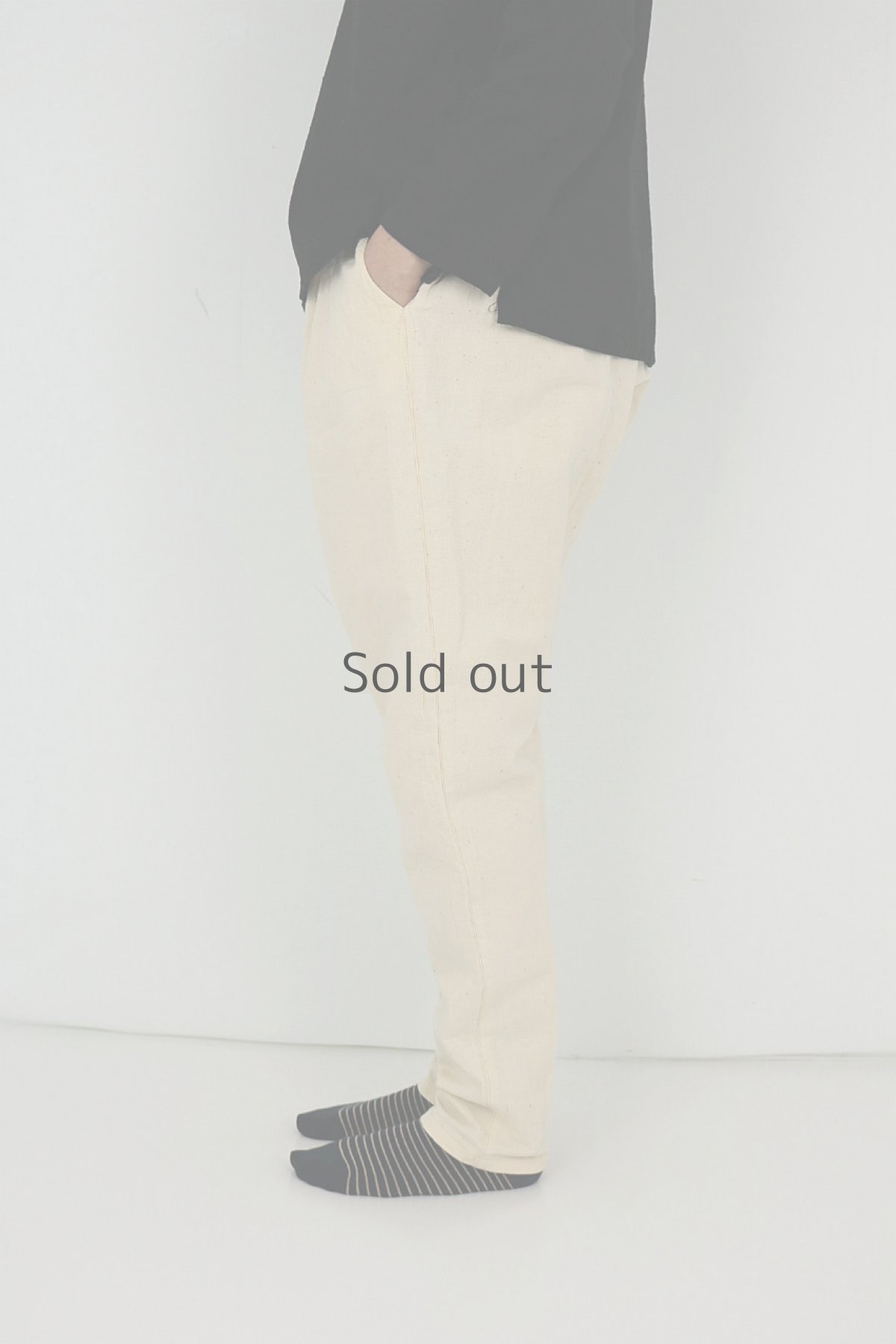 画像3: 【ササキチホ】アンティークリネン　サルエルパンツ（白） (3)