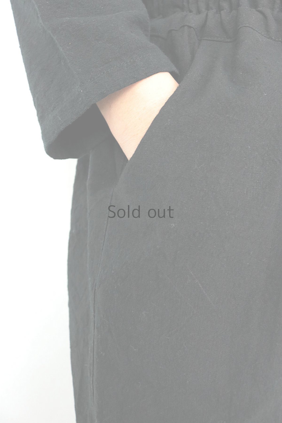 画像6: 【ササキチホ】アンティークリネン×染め　サルエルパンツ（黒） (6)