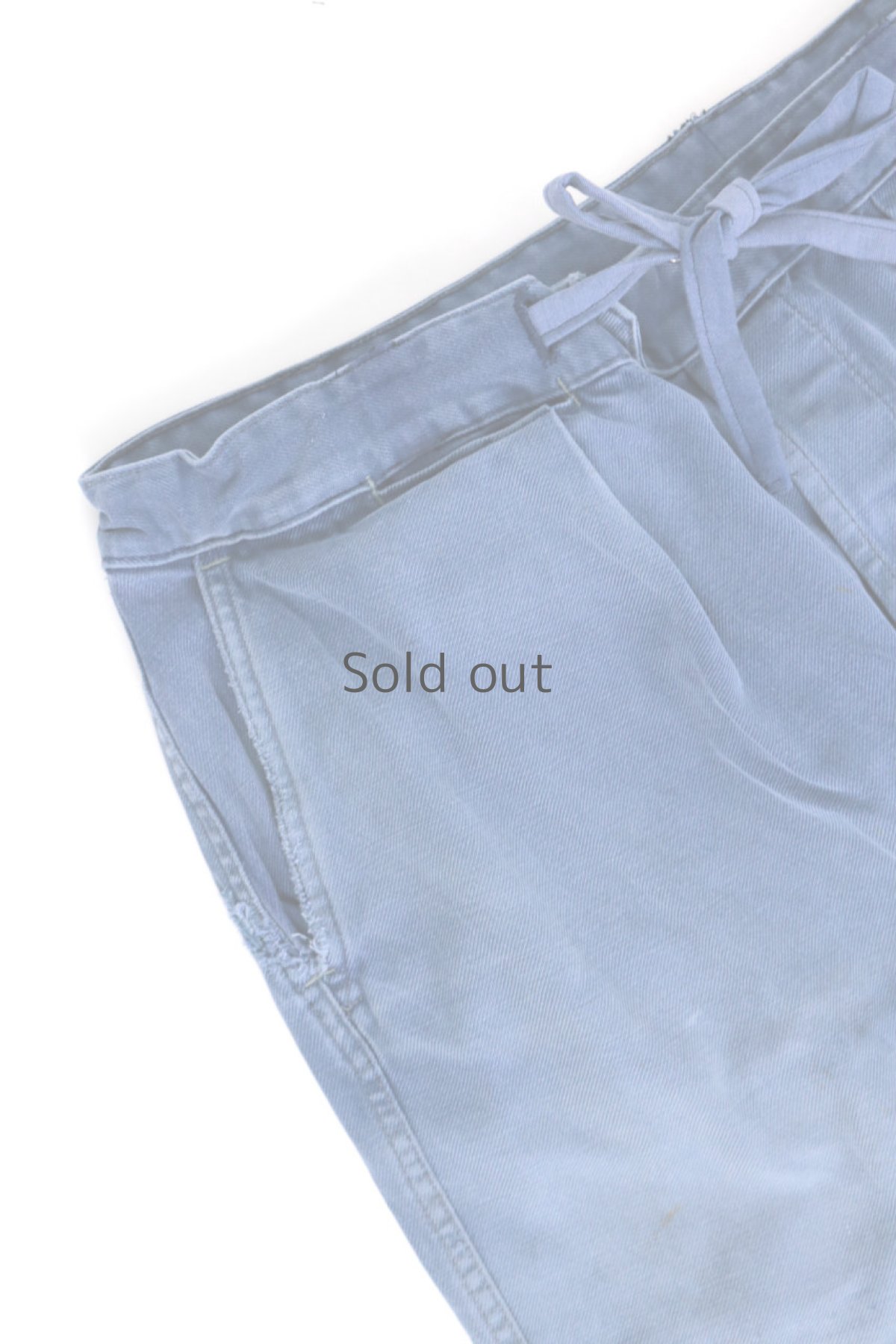 画像6: 【MITSUGU SASAKI】ビンテージ×リメイク　ワイドワークパンツ(ウエストひも） (6)