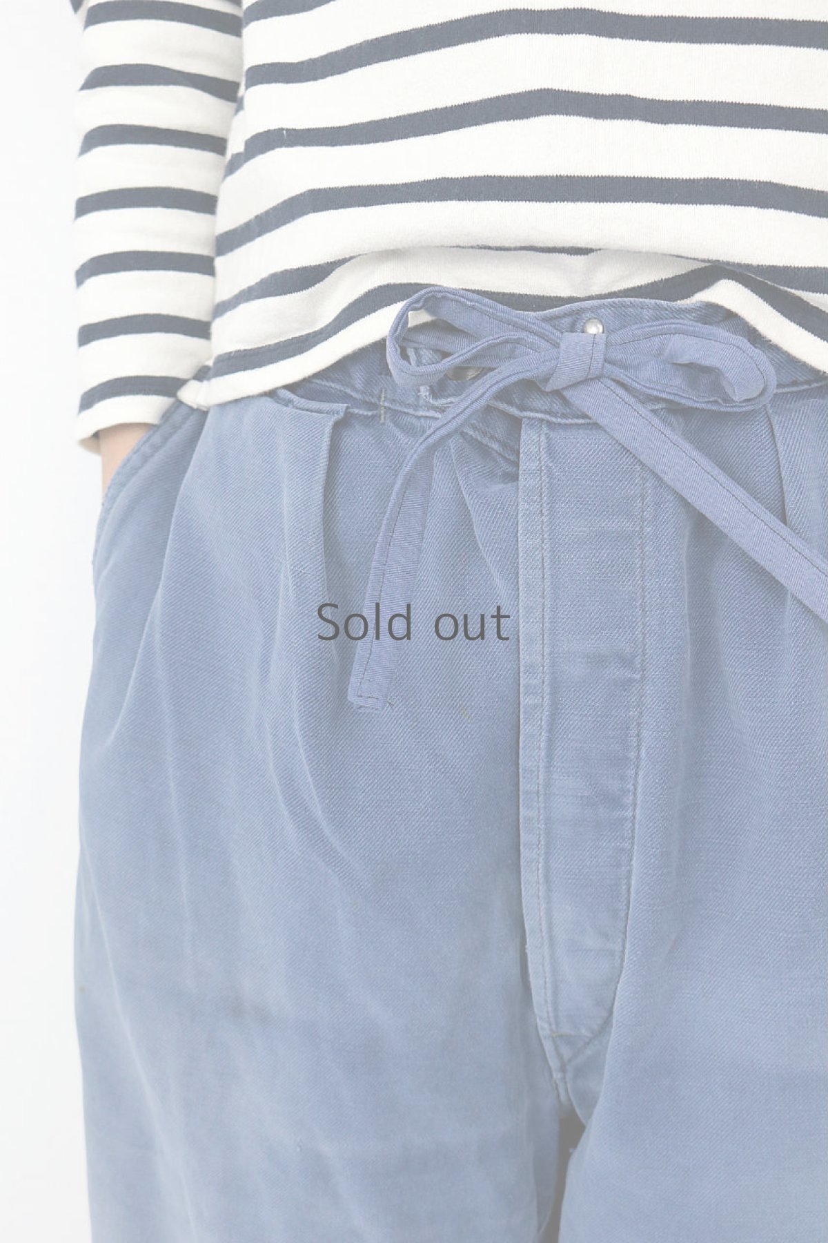 画像5: 【MITSUGU SASAKI】ビンテージ×リメイク　ワイドワークパンツ(ウエストひも） (5)