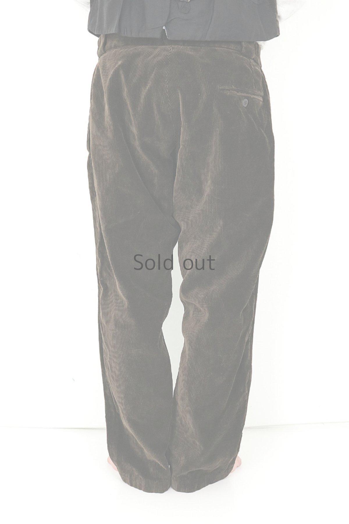 画像4: 【フランス】１９５０年代頃の太畝ブラウンコーデュロイパンツ（L'Inimitable） (4)