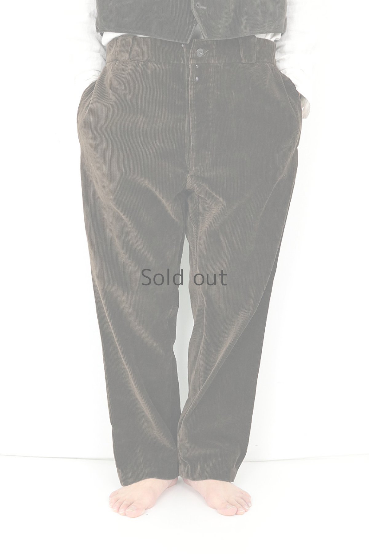 画像2: 【フランス】１９５０年代頃の太畝ブラウンコーデュロイパンツ（L'Inimitable） (2)