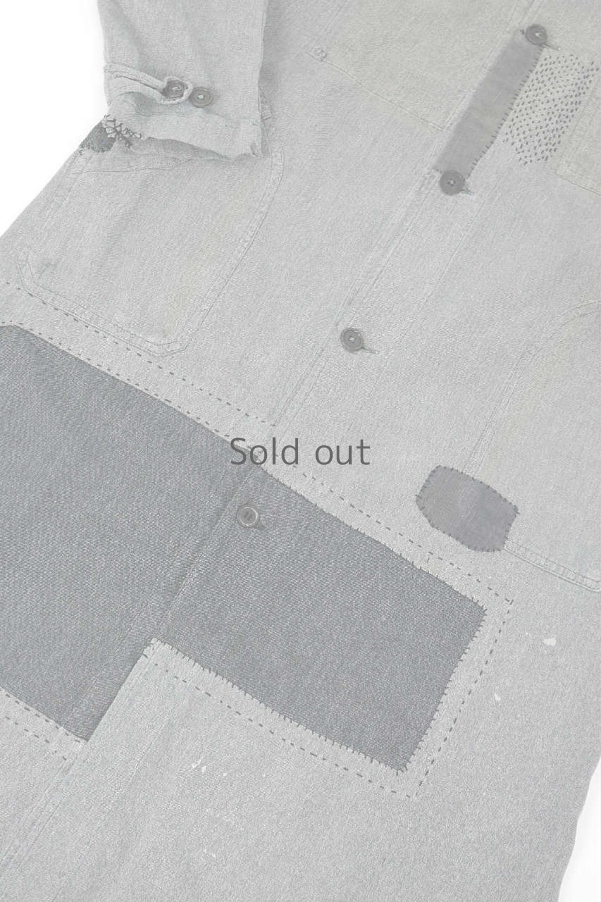 画像6: 【MITSUGU SASAKI】ビンテージリメイク　パッチワーク　黒シャンアトリエコート (6)