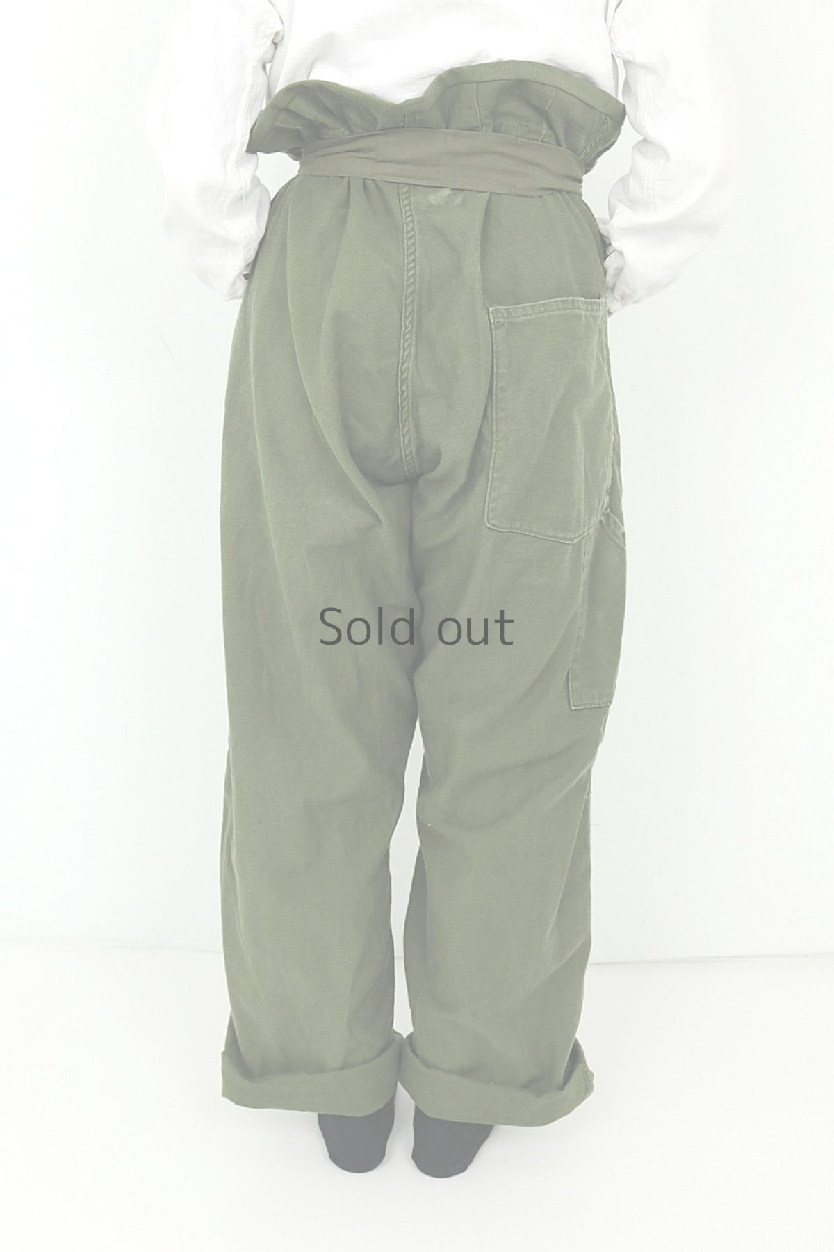 画像4: 【MITSUGU SASAKI】ビンテージ×リメイク　超ハイウエスト　ミリタリーパンツ (4)