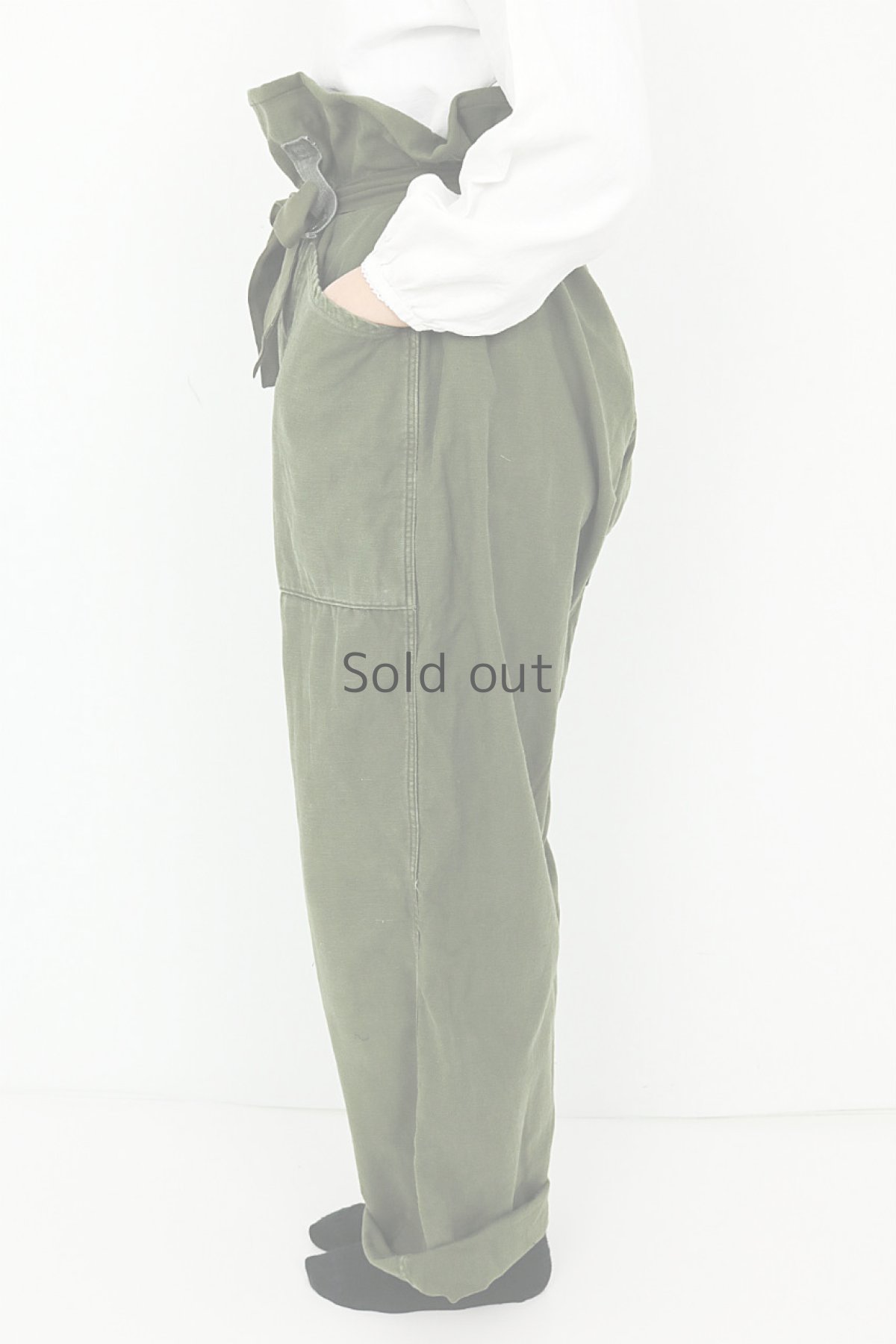 画像3: 【MITSUGU SASAKI】ビンテージ×リメイク　超ハイウエスト　ミリタリーパンツ (3)