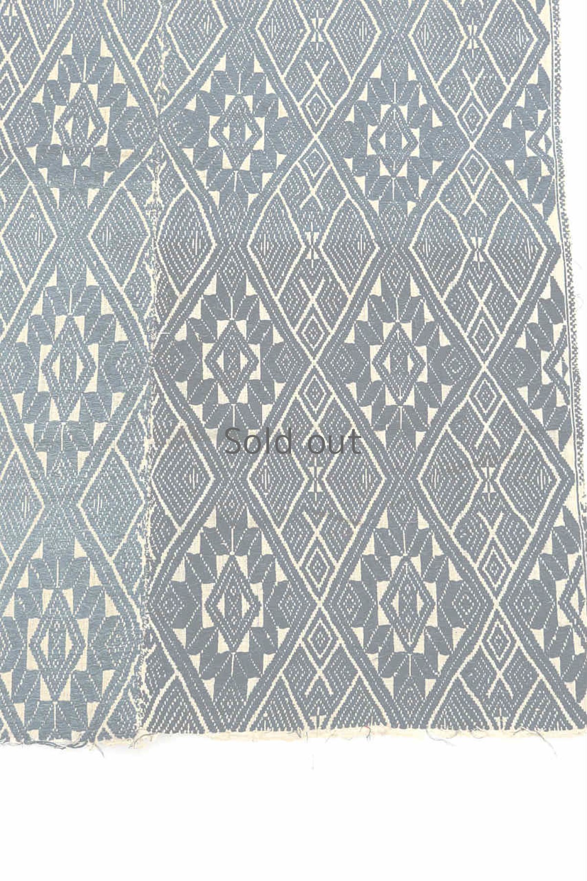 画像5: 【ベトナム】ビンテージ　黒タイ族のブランケットマット(インディゴ/白) (5)