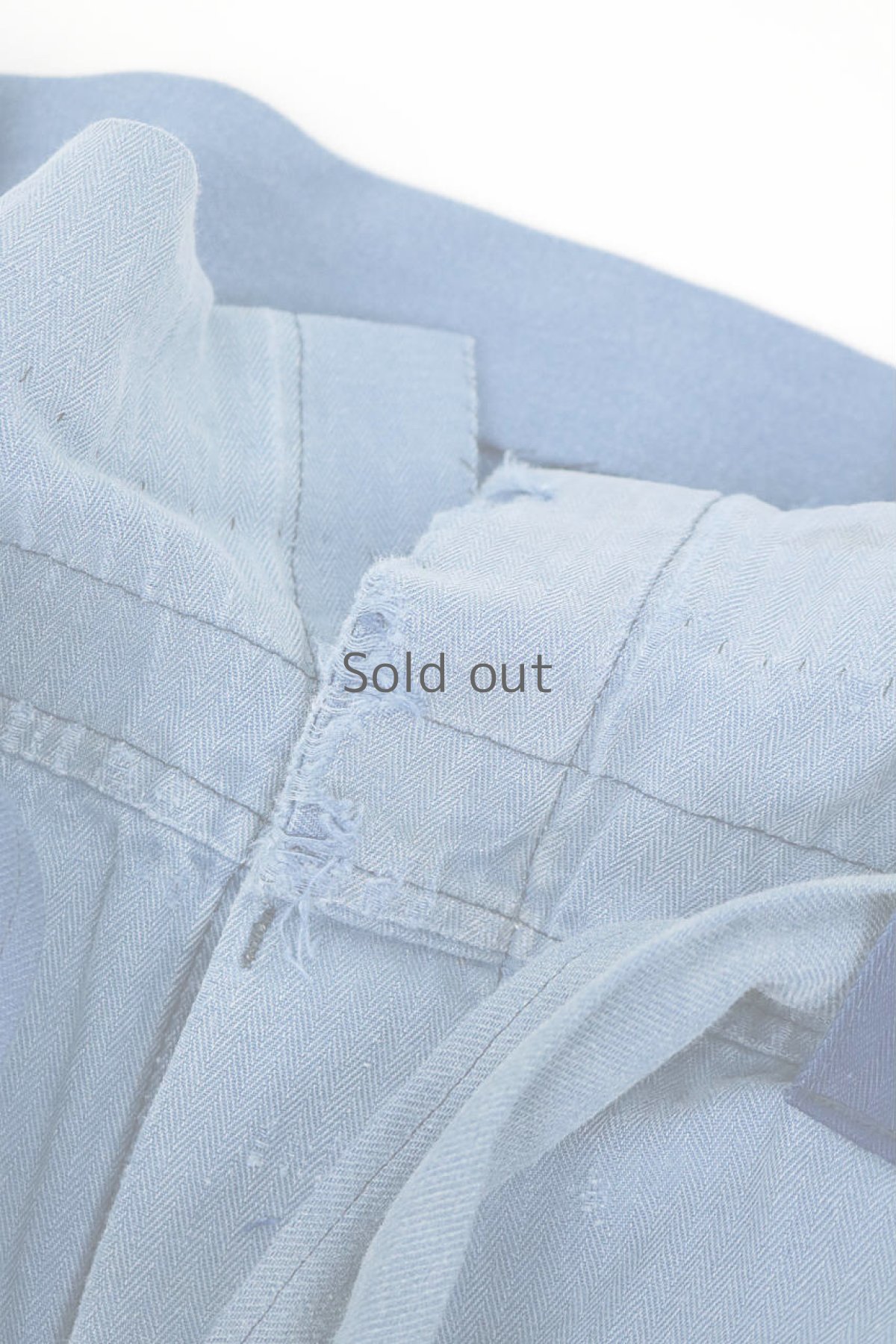 画像10: 【MITSUGU SASAKI】ビンテージ×リメイク　超ハイウエスト　ワークパンツ(色あせブルー) (10)