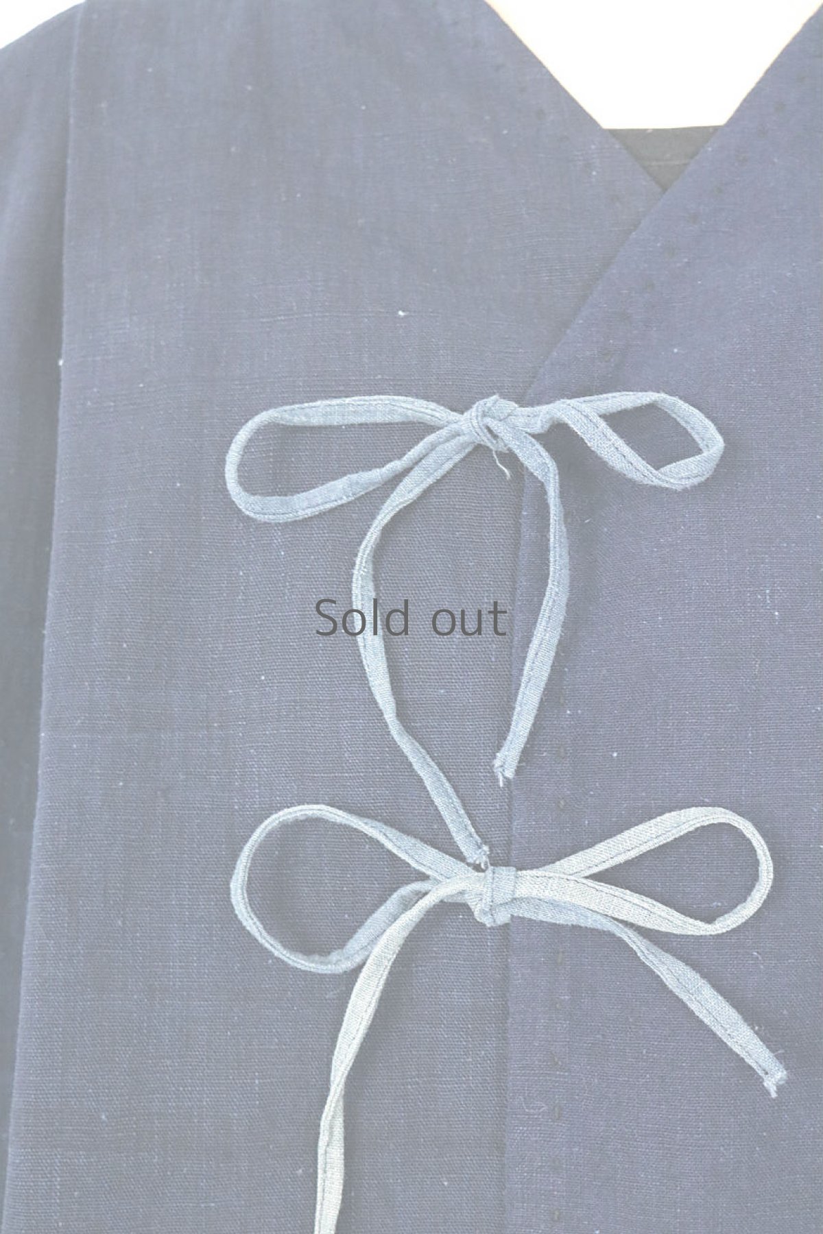 画像5: 【ササキチホ】藍染古布　インディゴブルー　フォークロアブラウス（前開き/背中刺し子） (5)