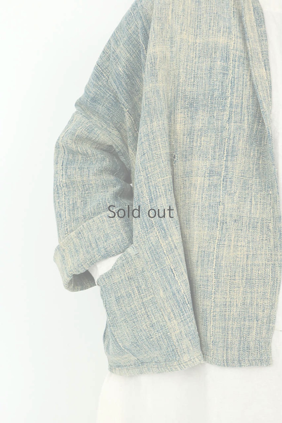 画像8: 【ササキチホ】手織り藍　羽織り（アフリカンインディゴ/ミドル丈） (8)