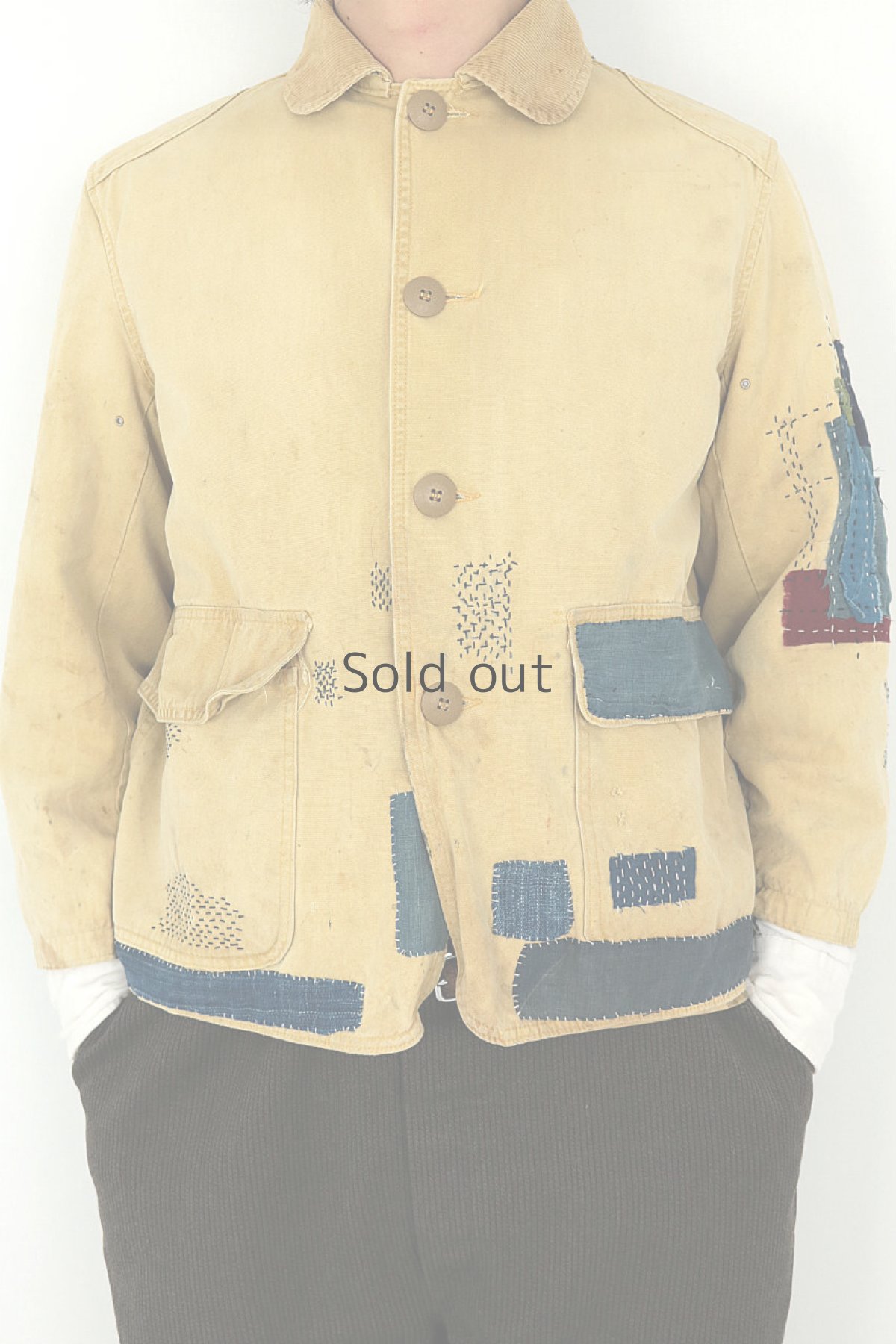 画像2: 【MITSUGU SASAKI】ビンテージリメイク×古布　パッチワーク　ハンティングジャケット（JC Higgins) (2)