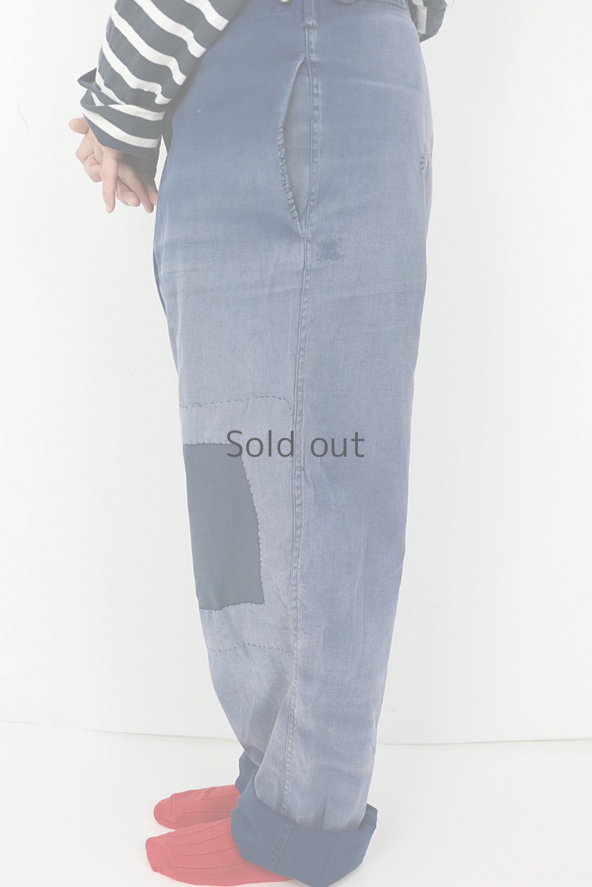 画像3: 【ドイツ】1960年代頃のパッチワークリペアされたワークパンツ (3)