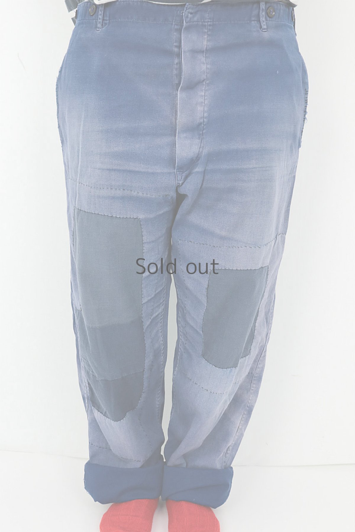 画像2: 【ドイツ】1960年代頃のパッチワークリペアされたワークパンツ (2)